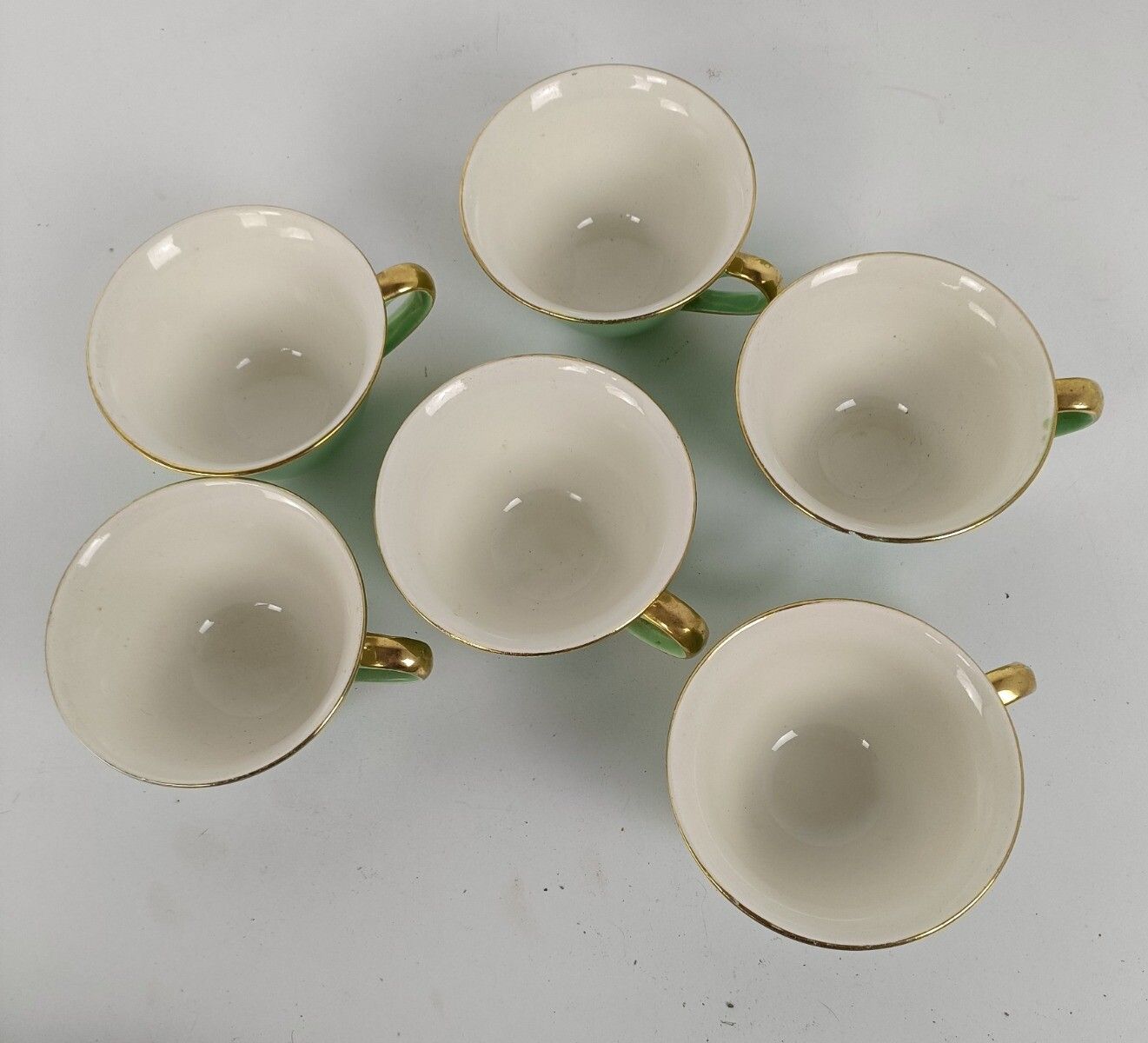 Coffee Tea Set  Boch Freres Keralux Belgium Expo 58, Mint Green Gold 24 K Boch S photo for sale