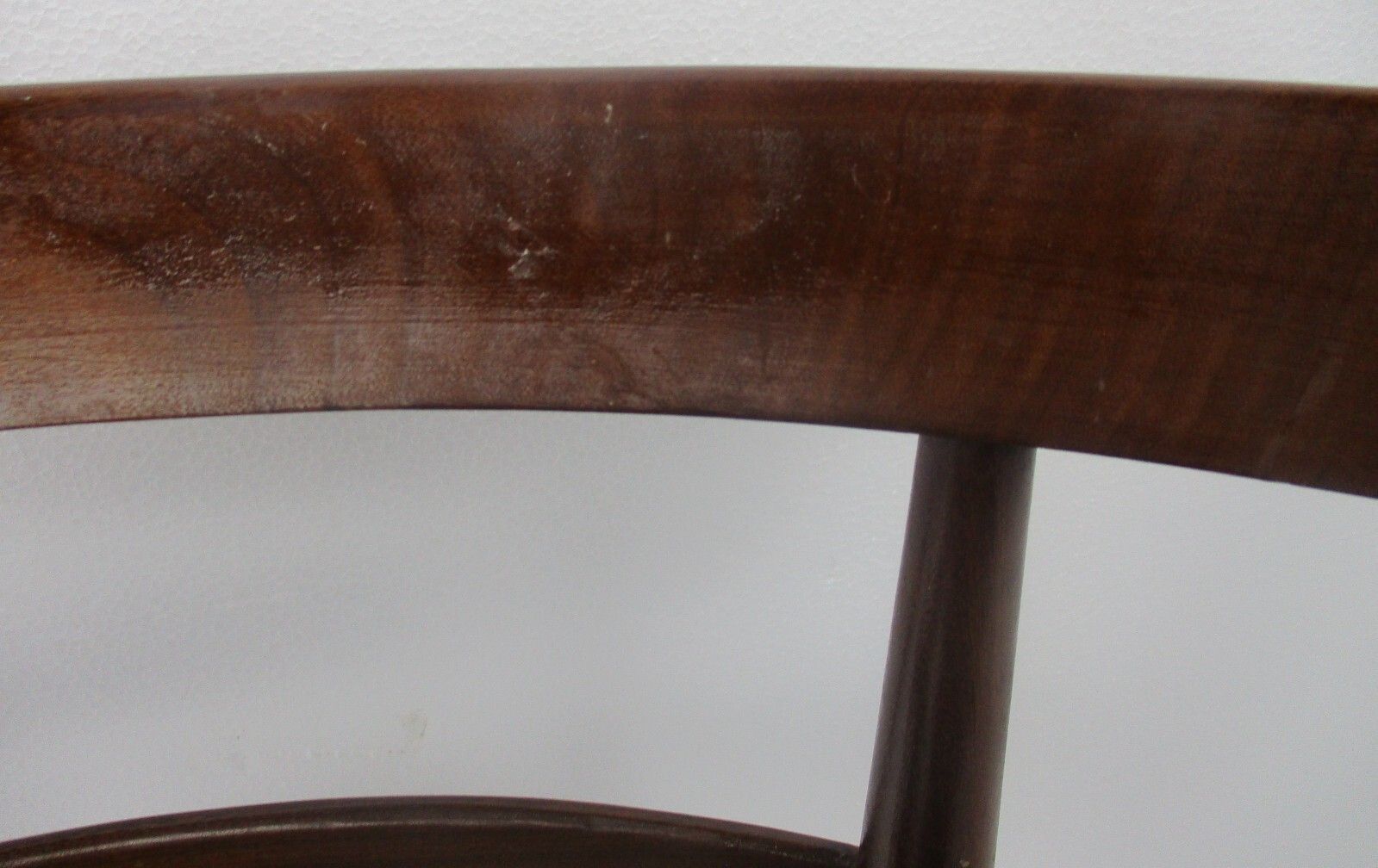 Pair Vintage Dining Chairs Scandinavian Modernist Style Teak Faux Leather French photo for sale
