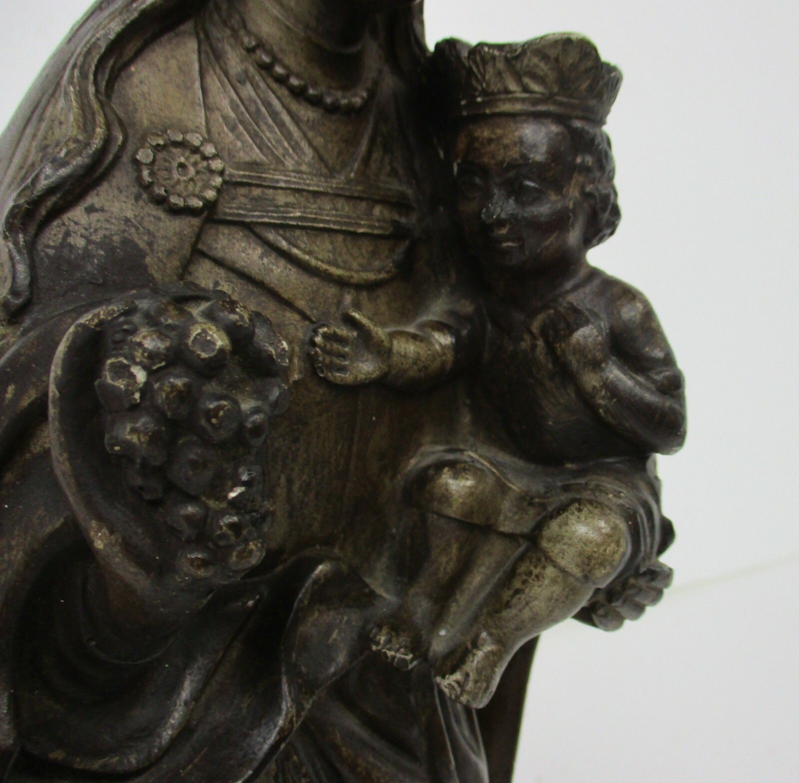 Statue Our Lady Of Tongeren Black Madonna Infant Jesus Grapes Collector  Signed photo for sale