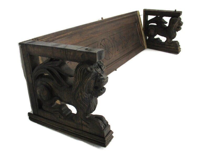 Xl Beautiful Hand Carved Wood Pediment Ornate Over Door Architectural Reclaimed