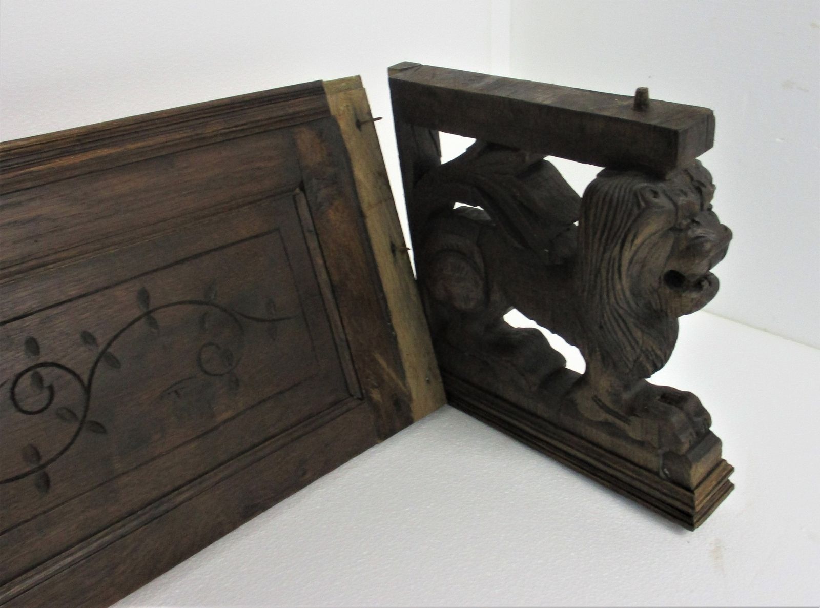 Xl Beautiful Hand Carved Wood Pediment Ornate Over Door Architectural Reclaimed photo Home Decor