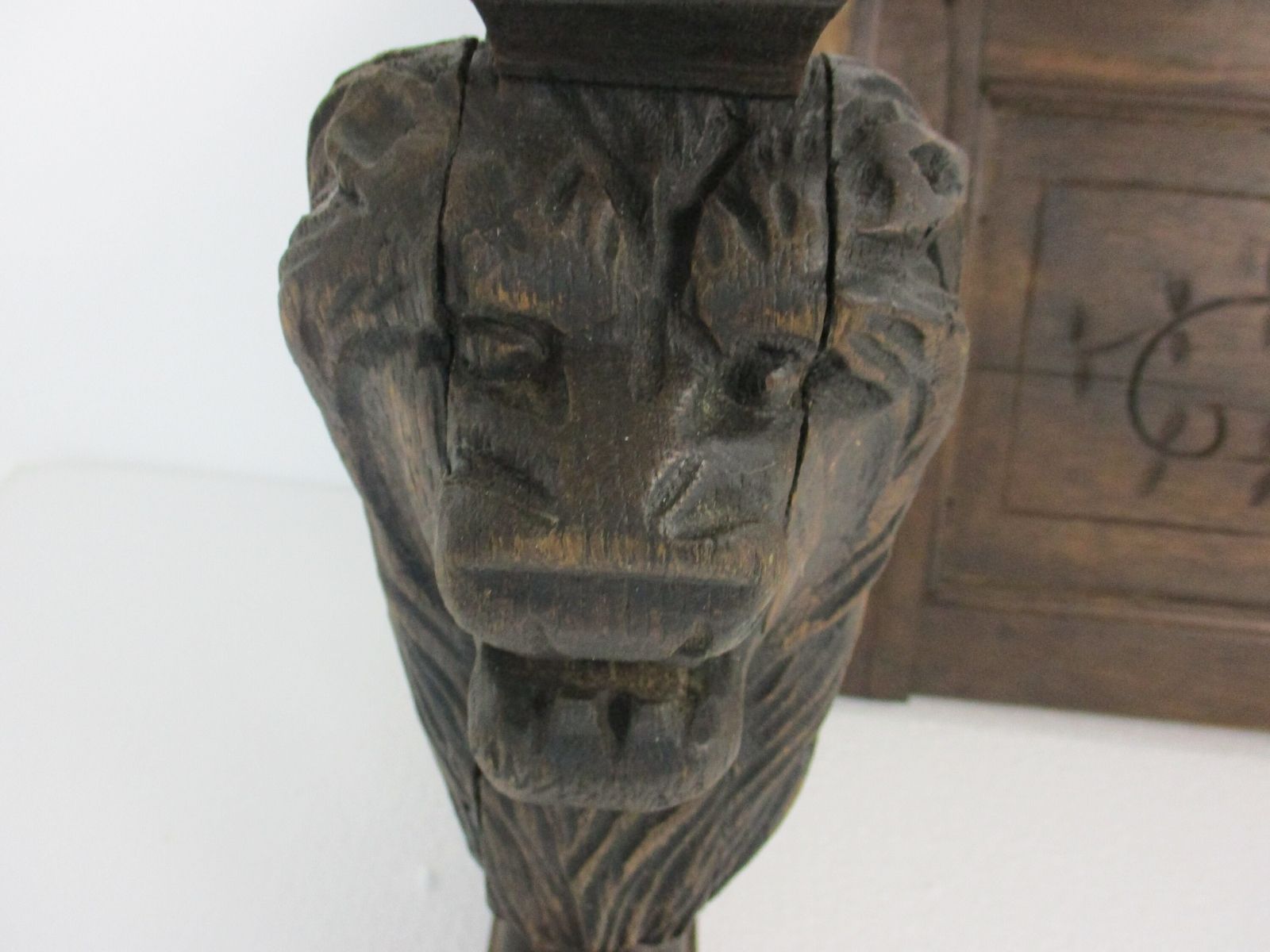 Xl Beautiful Hand Carved Wood Pediment Ornate Over Door Architectural Reclaimed photo vinterior