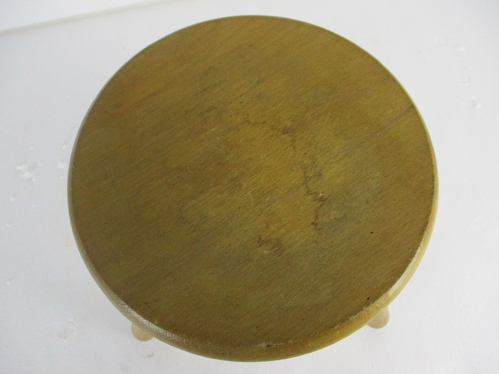 Antique Hand Carved Wood Tripod Milking Stool Pedestal Table Pedestal Barn Style photo 101.0