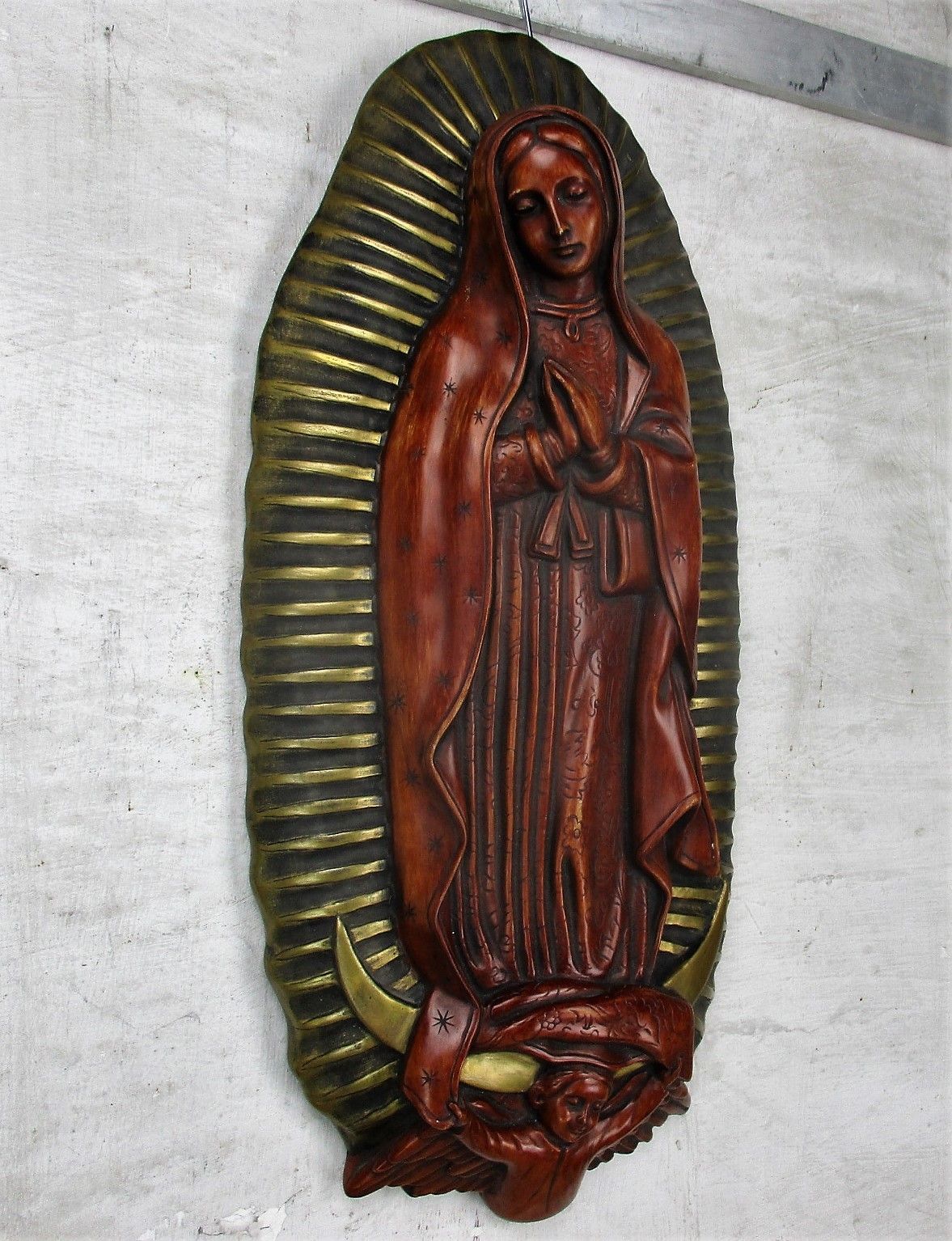 Large Wall Hanging Virgin Mary Infant Child Wall Plaque Hanging Decoration Resin photo furniture