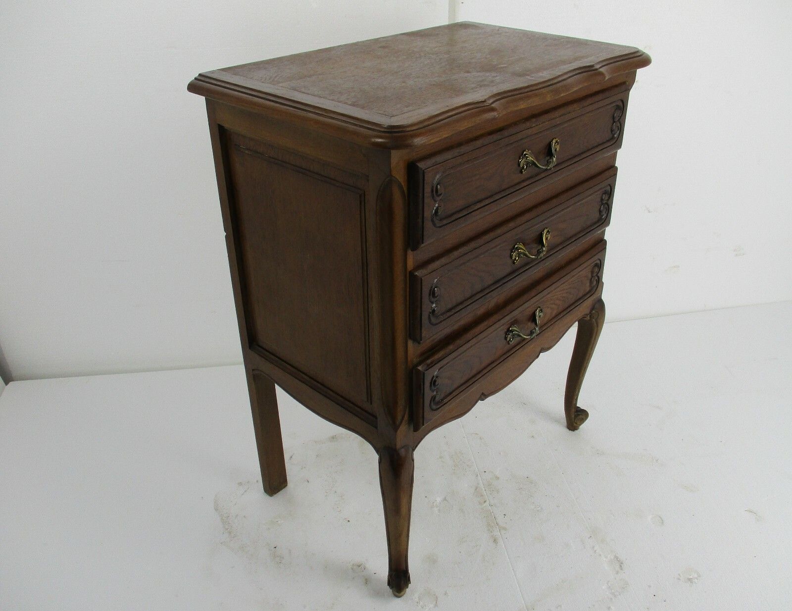 Chest Of Drawers Cabinet End Side Table Night Stand Queen Anne Style Marked photo vinterior