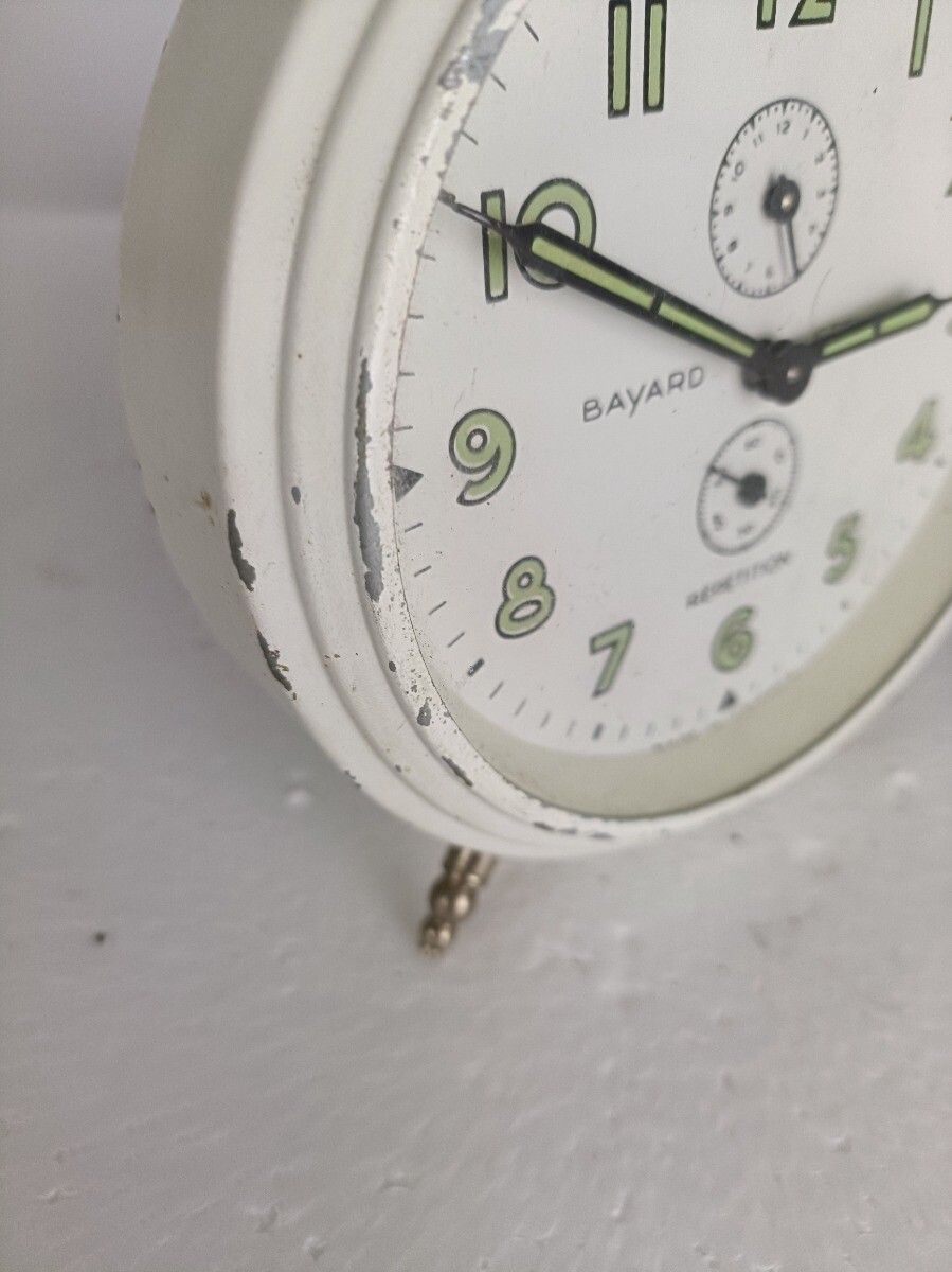 French Vintage Alarm Clock Bayard Stentor Repetition Glow In The Dark Clock photo 61.0
