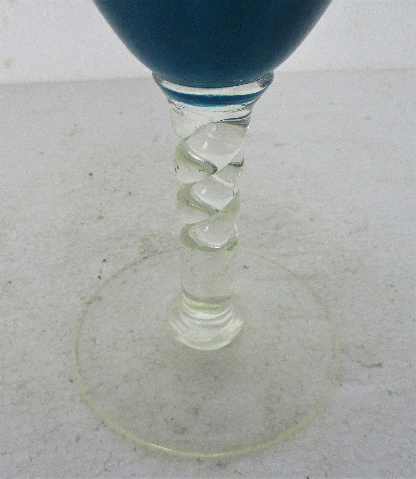Vintage Goblet Apothecary Jar Cased Art Glass Blue  Mid Century Modern Modernist photo Home Decor