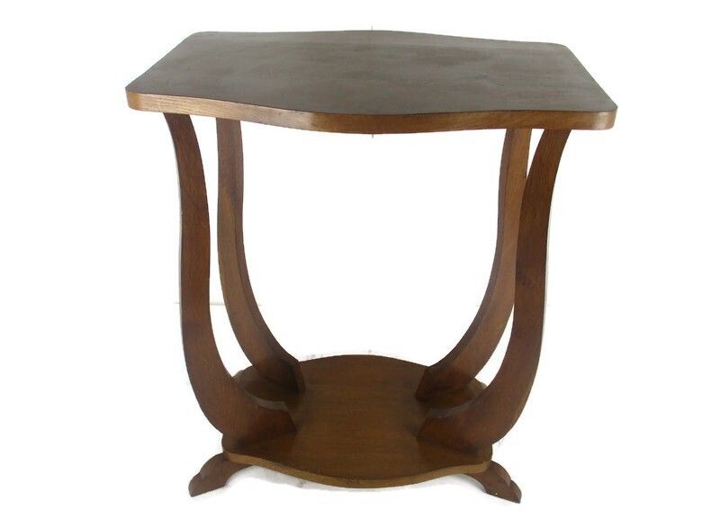Antique Art Deco Coffee Side Occasional Wine Table Cabinet Two Tier  Gorgeous