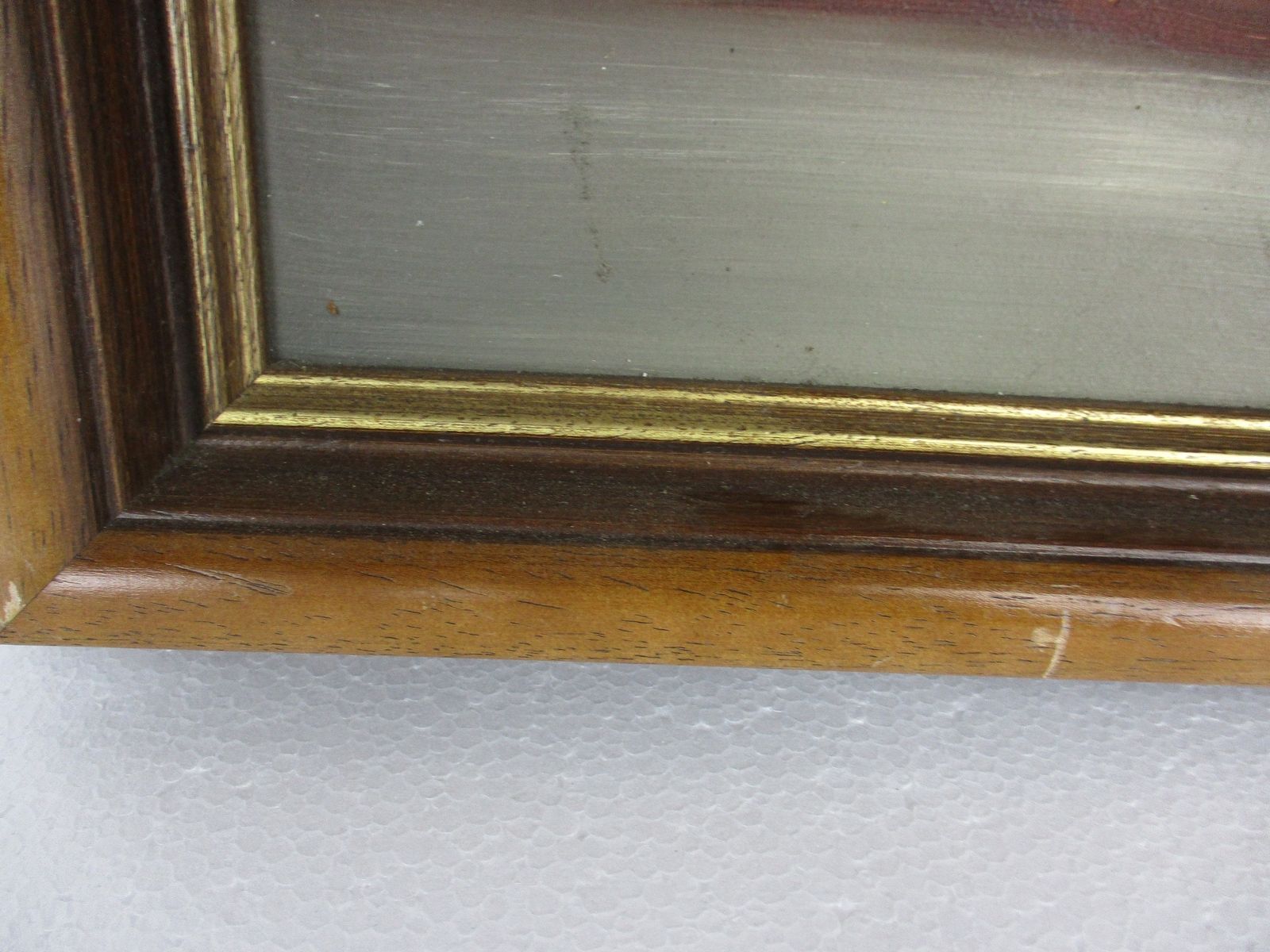 Small Oil Painting On Canvas Framed Still Life  Flowers Vase Floral Signed photo 61.0