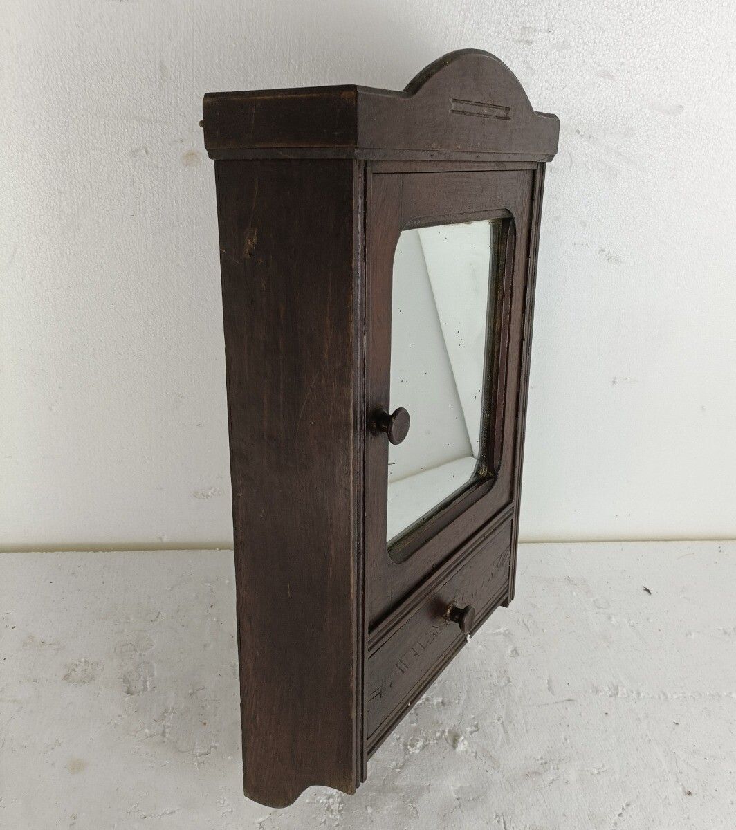 Apothecary Bathroom Medicine Kitchen Cabinet Wood  Antique Barn Style Farmhouse photo vintage
