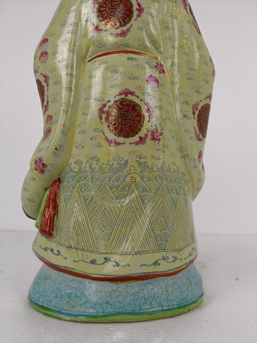 photo furniture Porcelain Statue Chinese Shou Xing Longevity Lucky Symbol Fu Lu Shou San Xing Th