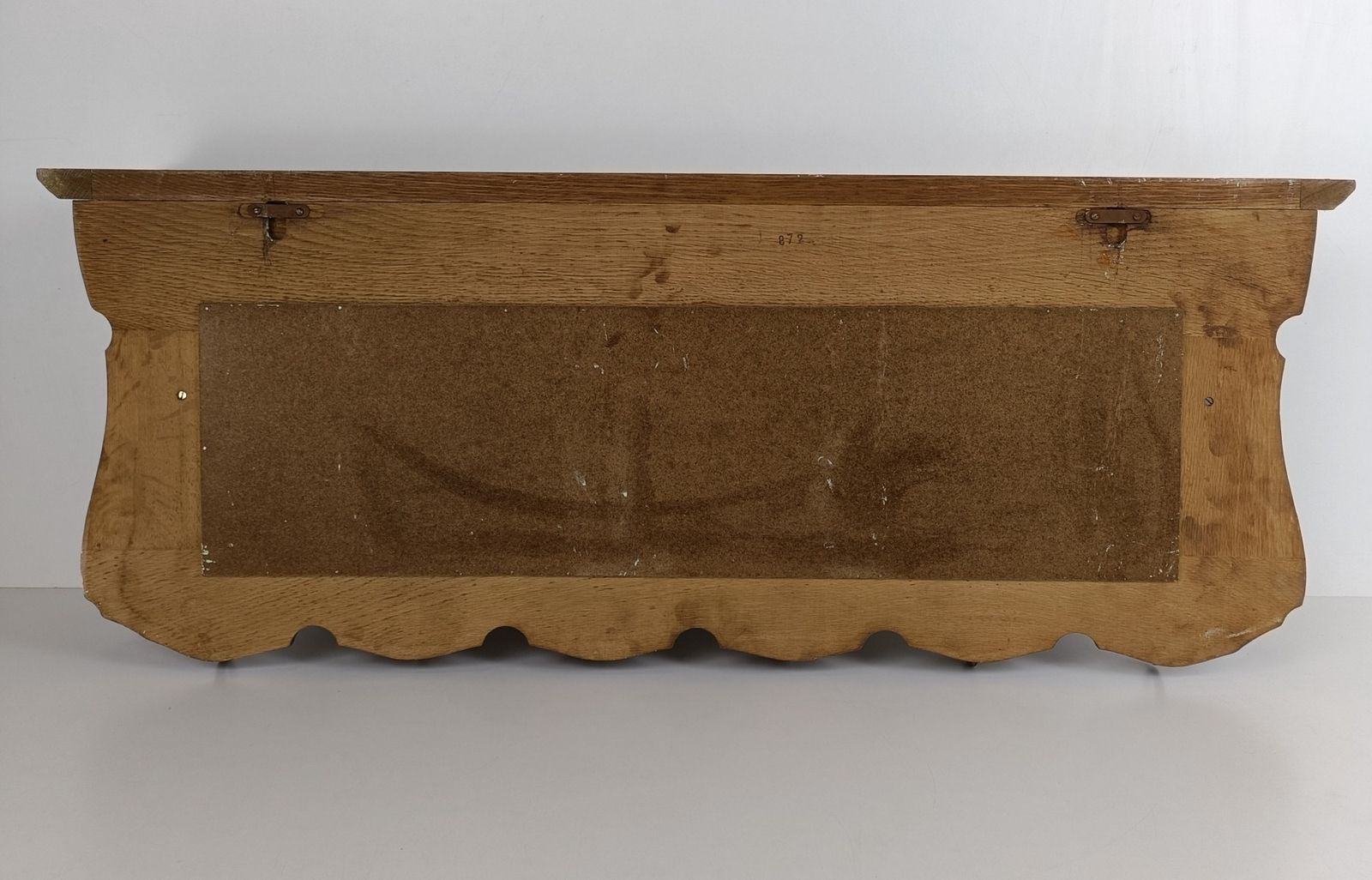 photo for sale Vintage Wooden Brass Plaque Coat Hat Rack Breughel Style Kitchen Towel Rack Farm