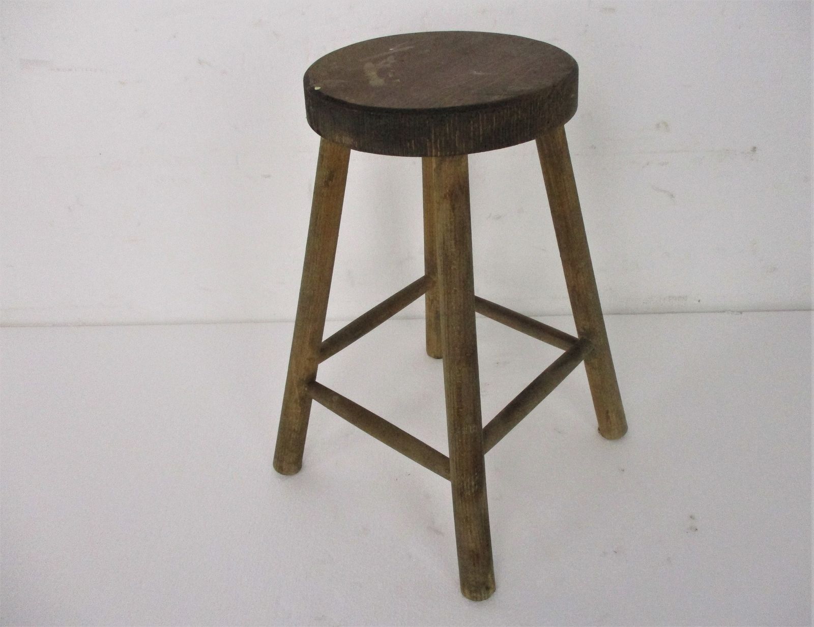 Vintage Hand Carved Wood Milking Stool Pedestal Table Plant Flower Bonsai Stand photo for sale