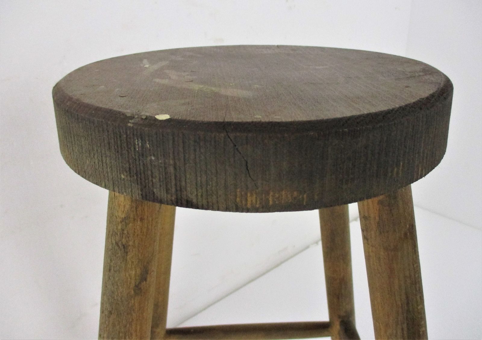 Vintage Hand Carved Wood Milking Stool Pedestal Table Plant Flower Bonsai Stand photo Home Decor