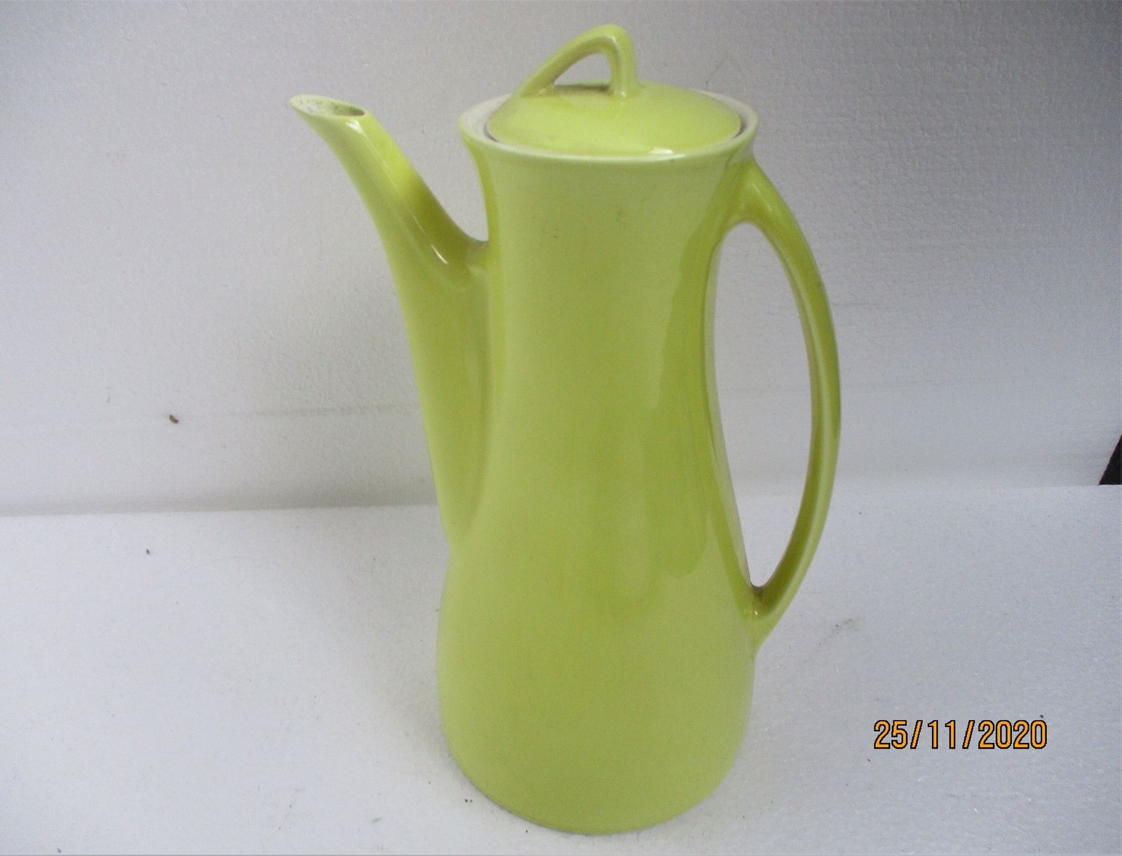 Boch La Louviere Belgian Yellow Teapot Coffee Pot Ceramic Stoneware Stylish Art photo furniture
