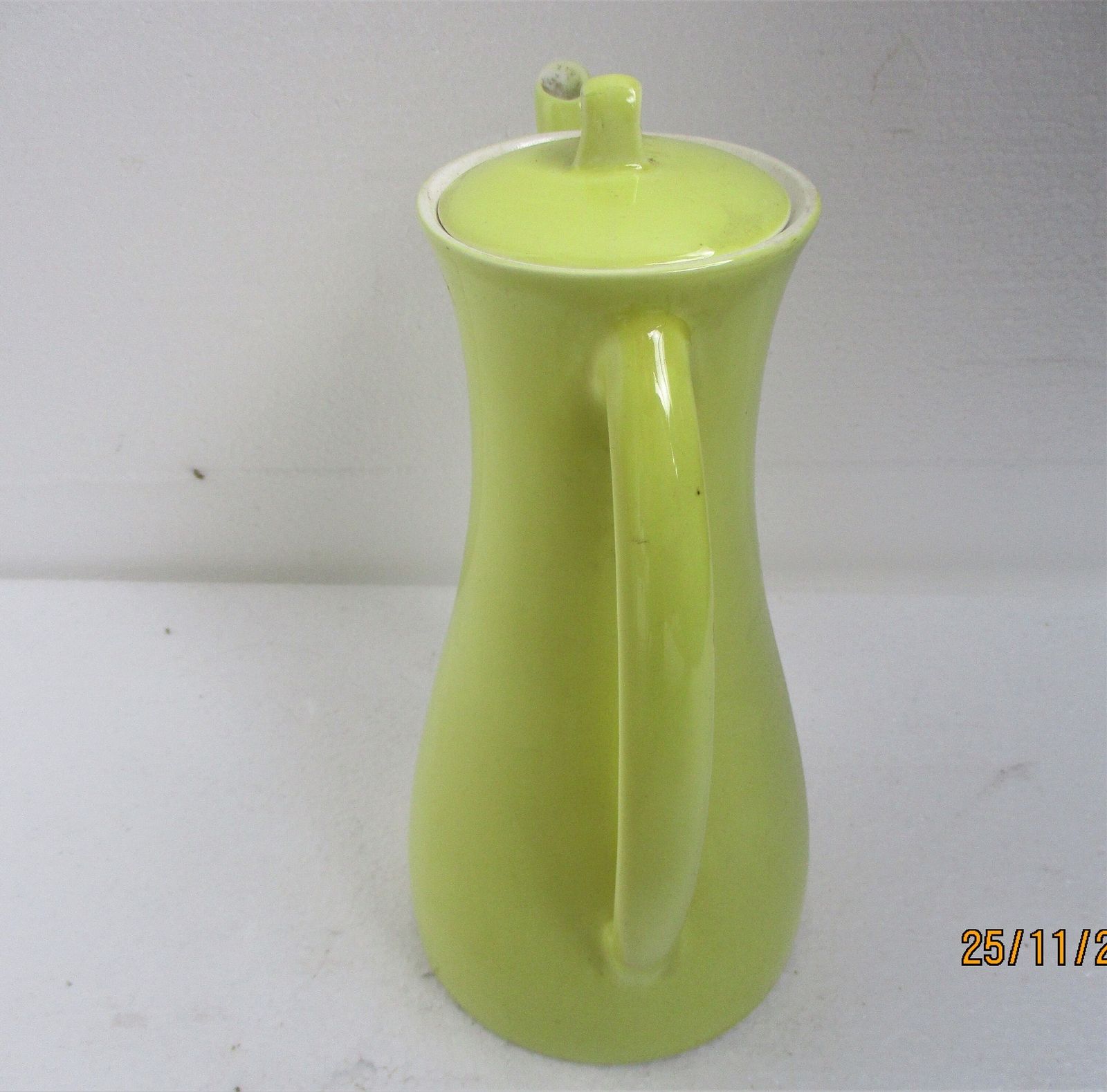 Boch La Louviere Belgian Yellow Teapot Coffee Pot Ceramic Stoneware Stylish Art photo for sale