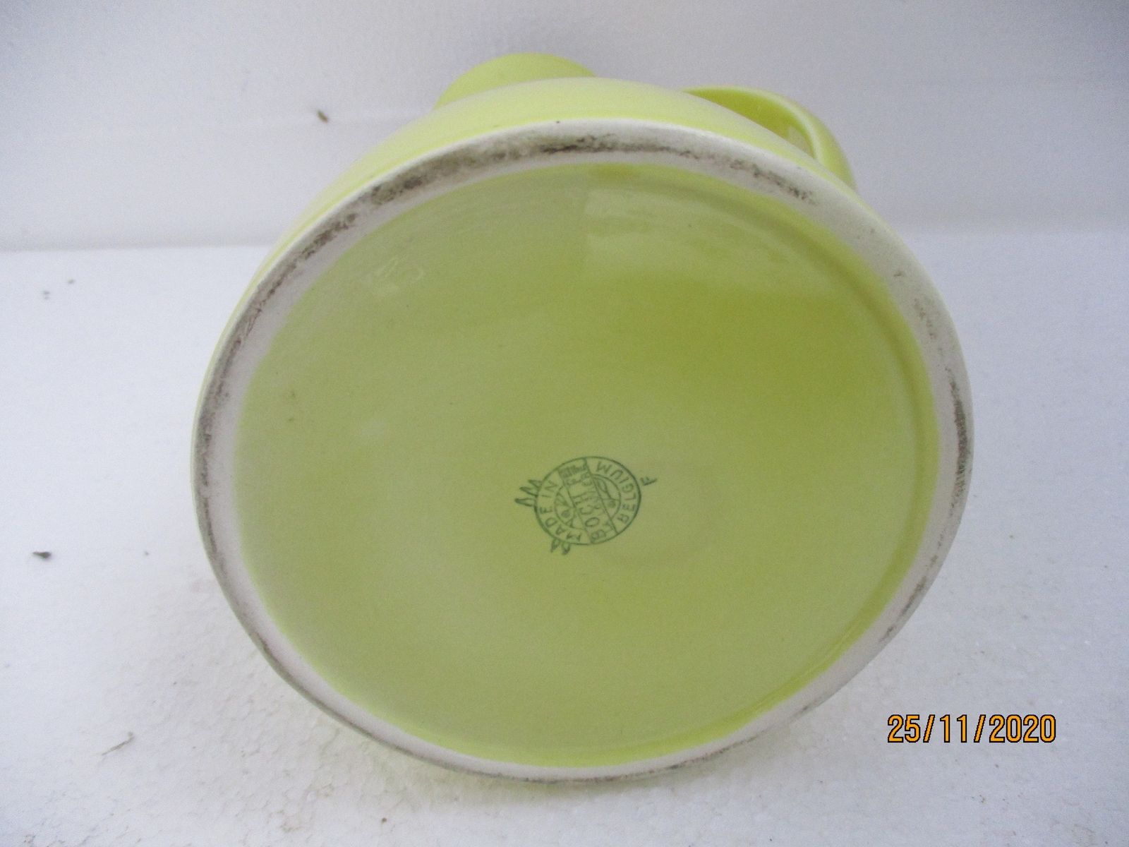 photo furniture Boch La Louviere Belgian Yellow Teapot Coffee Pot Ceramic Stoneware Stylish Art