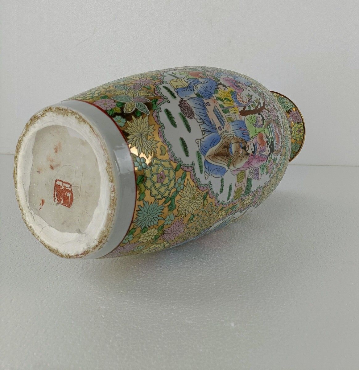 photo furniture Chinese Porcelain Vintage Family Rose Vase Polychrome Xl Modernist Geisha Beauti