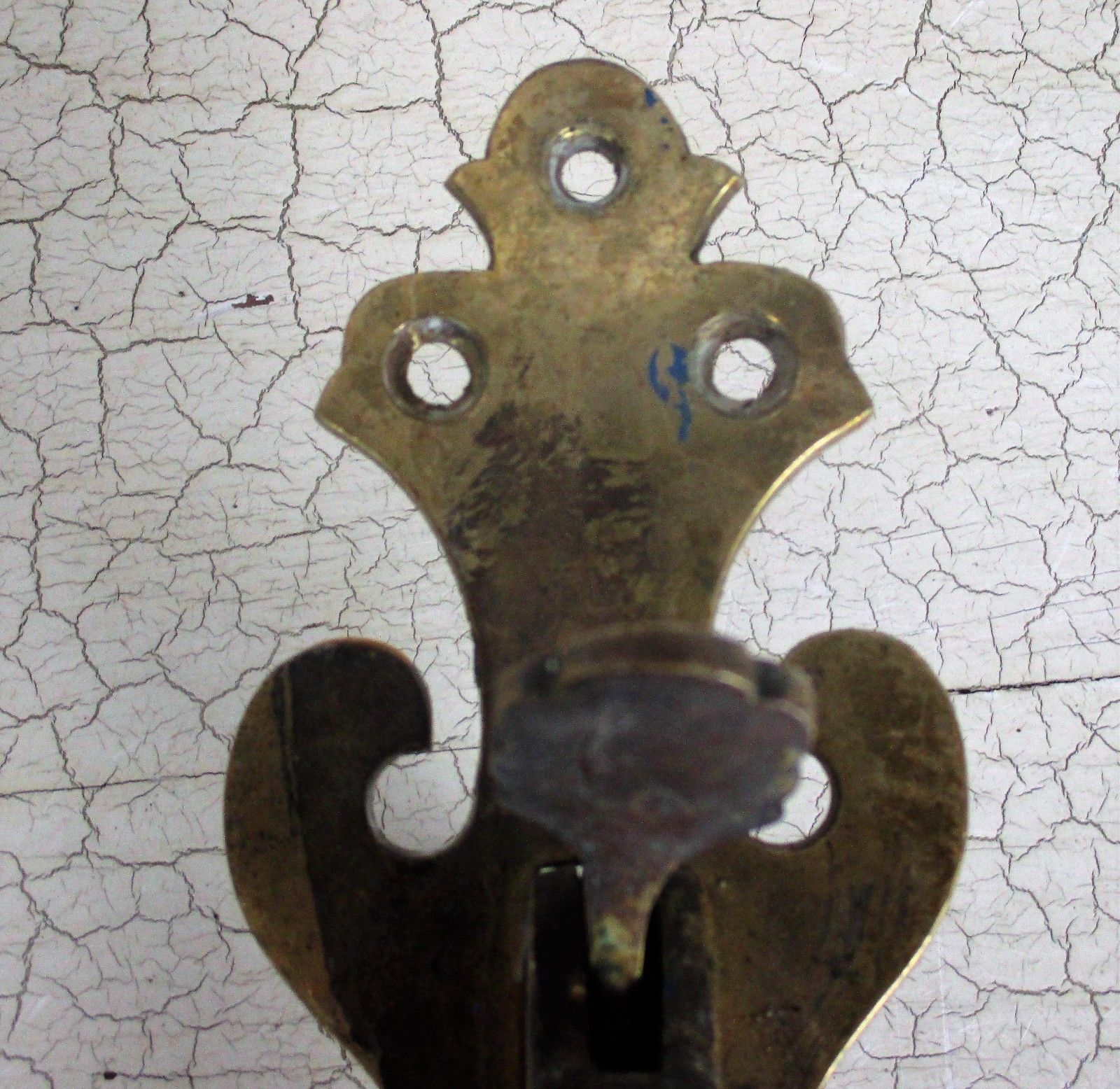 Antique Brass Door Knob Handle Architectural Ornate Reclaimed Backplate French photo Home Fixtures