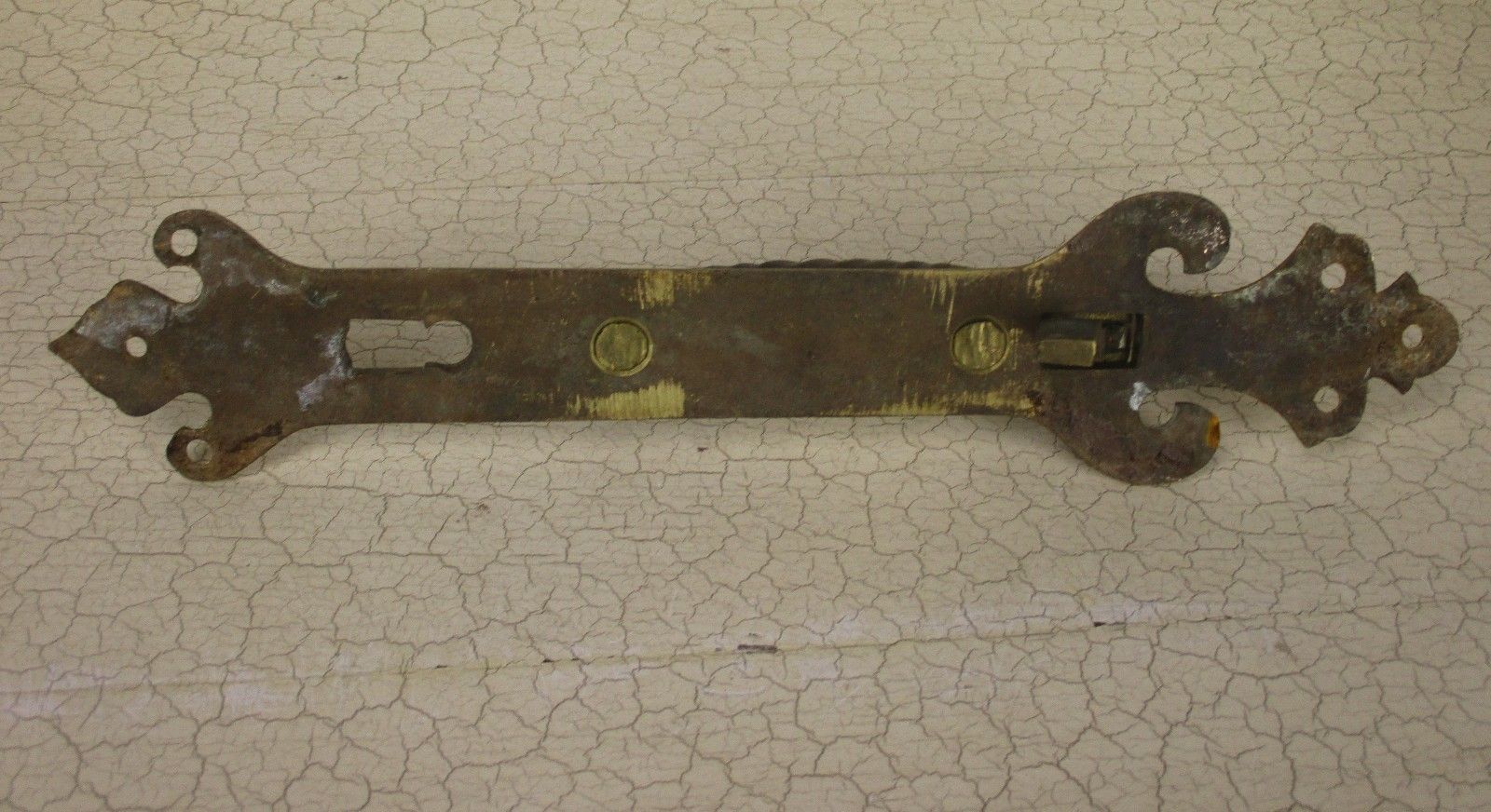 Antique Brass Door Knob Handle Architectural Ornate Reclaimed Backplate French photo vinterior