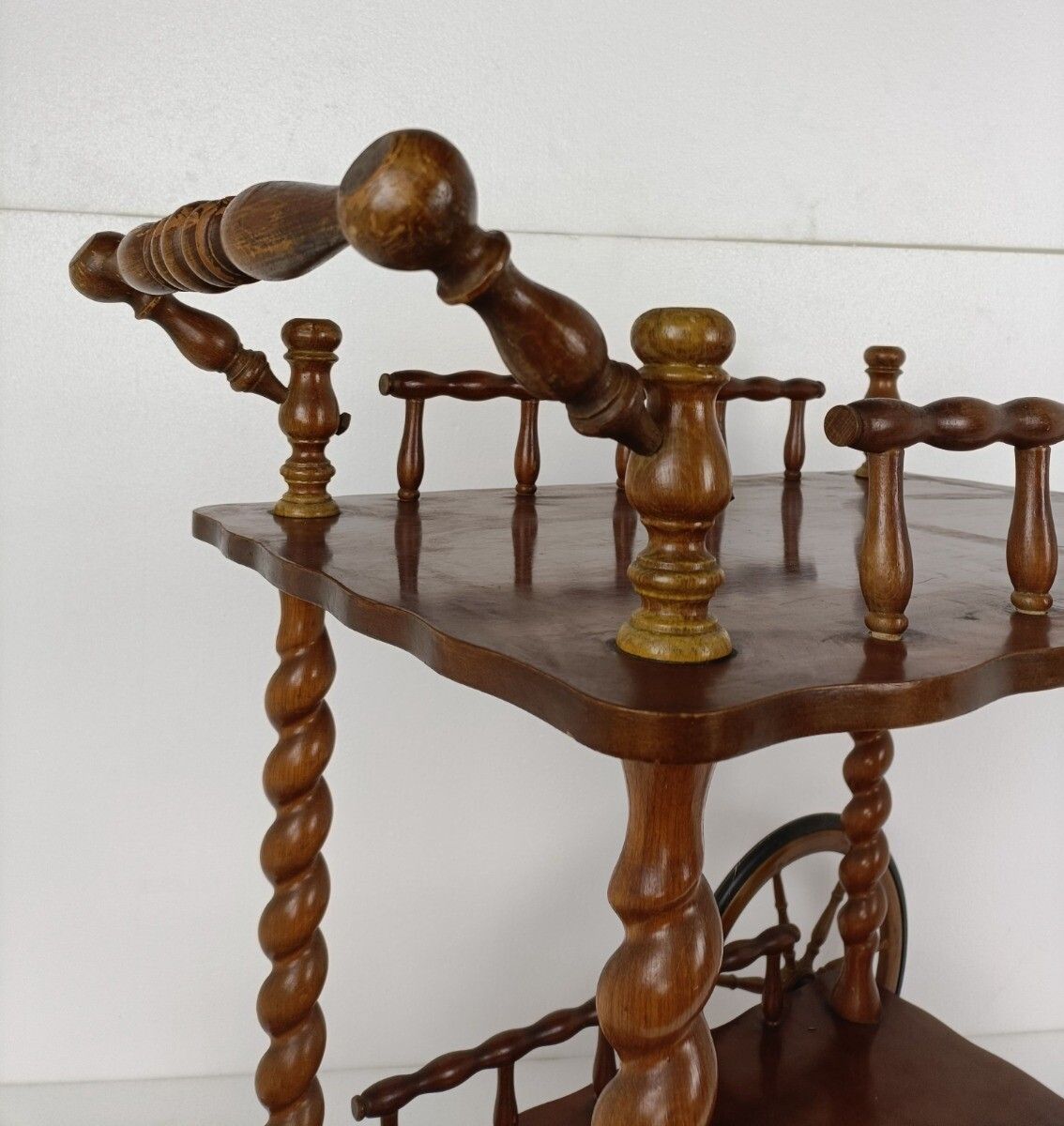 Bar Cocktail Tea Cart Trolley Mid Century Modern Kitchen Island Ornate Barley Tw photo buy