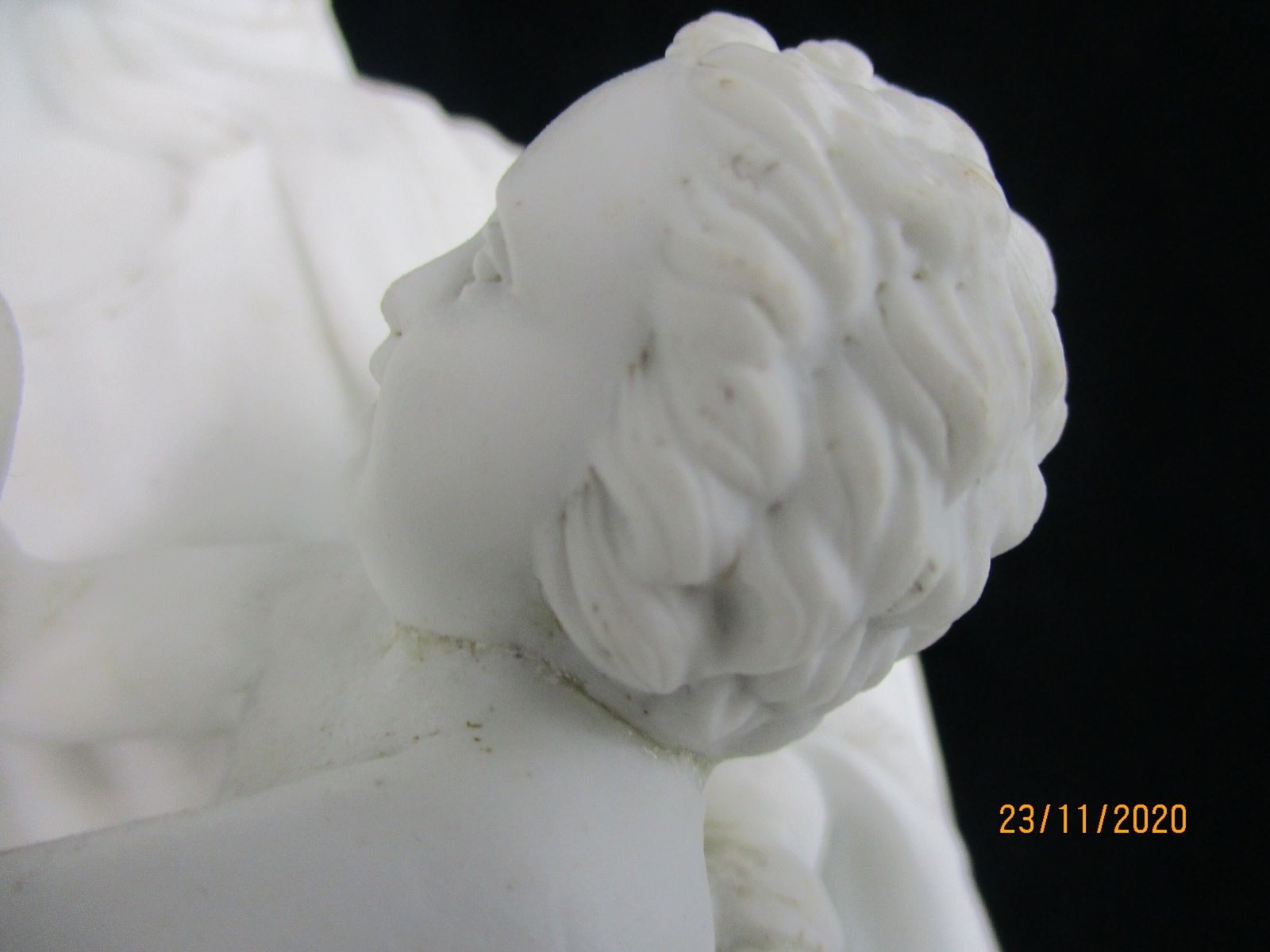 Large French Antique 1900 Bisque Statue Virgin Mary Our Lady Infant Jesus Exquis photo Art
