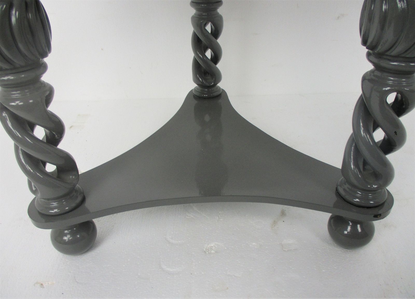 Open Barley Twist Wooden Side Display Coffee Table Pedestal Plant Stand Farm Cou photo vinterior