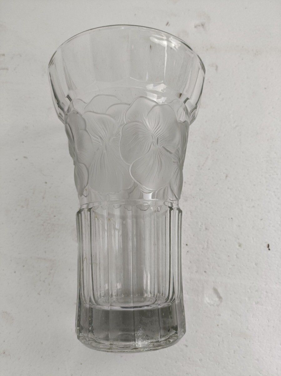 Vintage Bleikristall  Cut Crystal  Germany Vase Etched Flowers Beautiful photo furniture