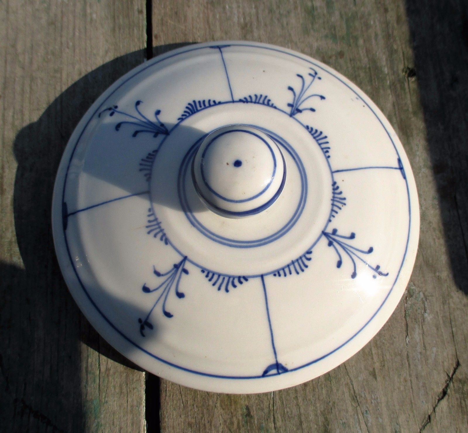 Antique 19th Century Rauenstein Coffee Jar  Porcelain  Germany Marked Blue White photo vinterior