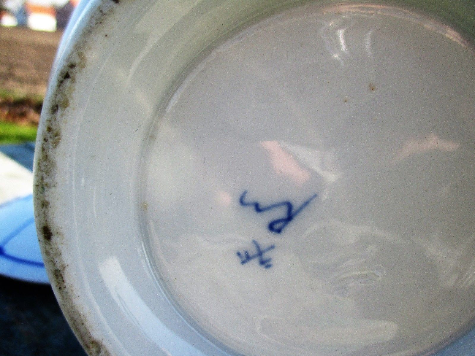 photo furniture Antique 19th Century Rauenstein Coffee Jar  Porcelain  Germany Marked Blue White