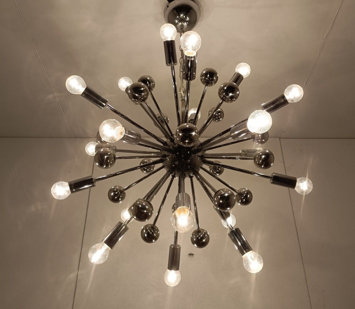 Impressive Sputnik Chandelier Modernist 20 Lights Metal Chrome Pop Art Vintage photo furniture