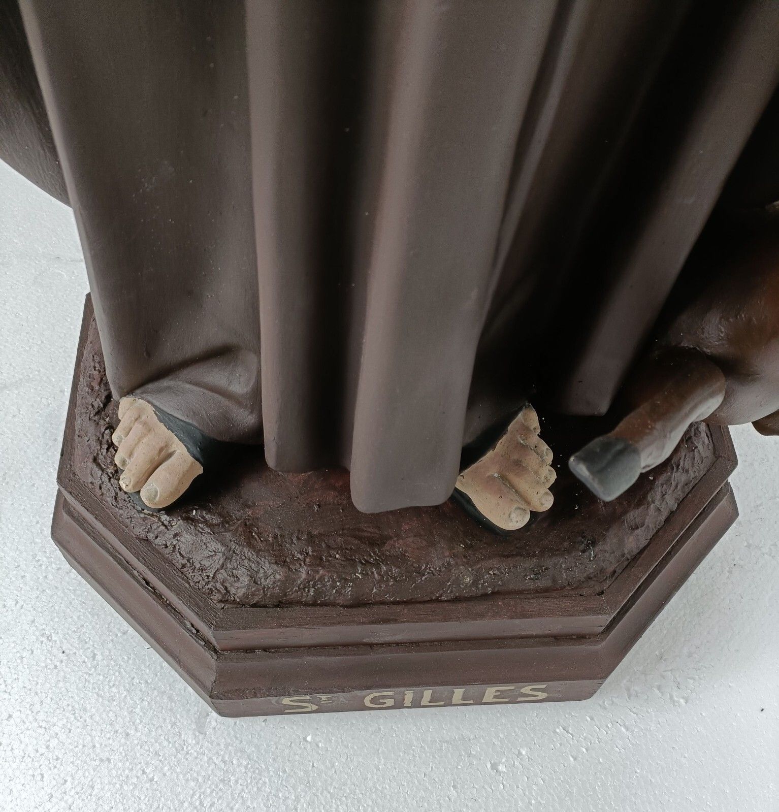 Church Statue  Saint Gillis Gilles The Wanderer With A Deer Collector Plaster photo buy