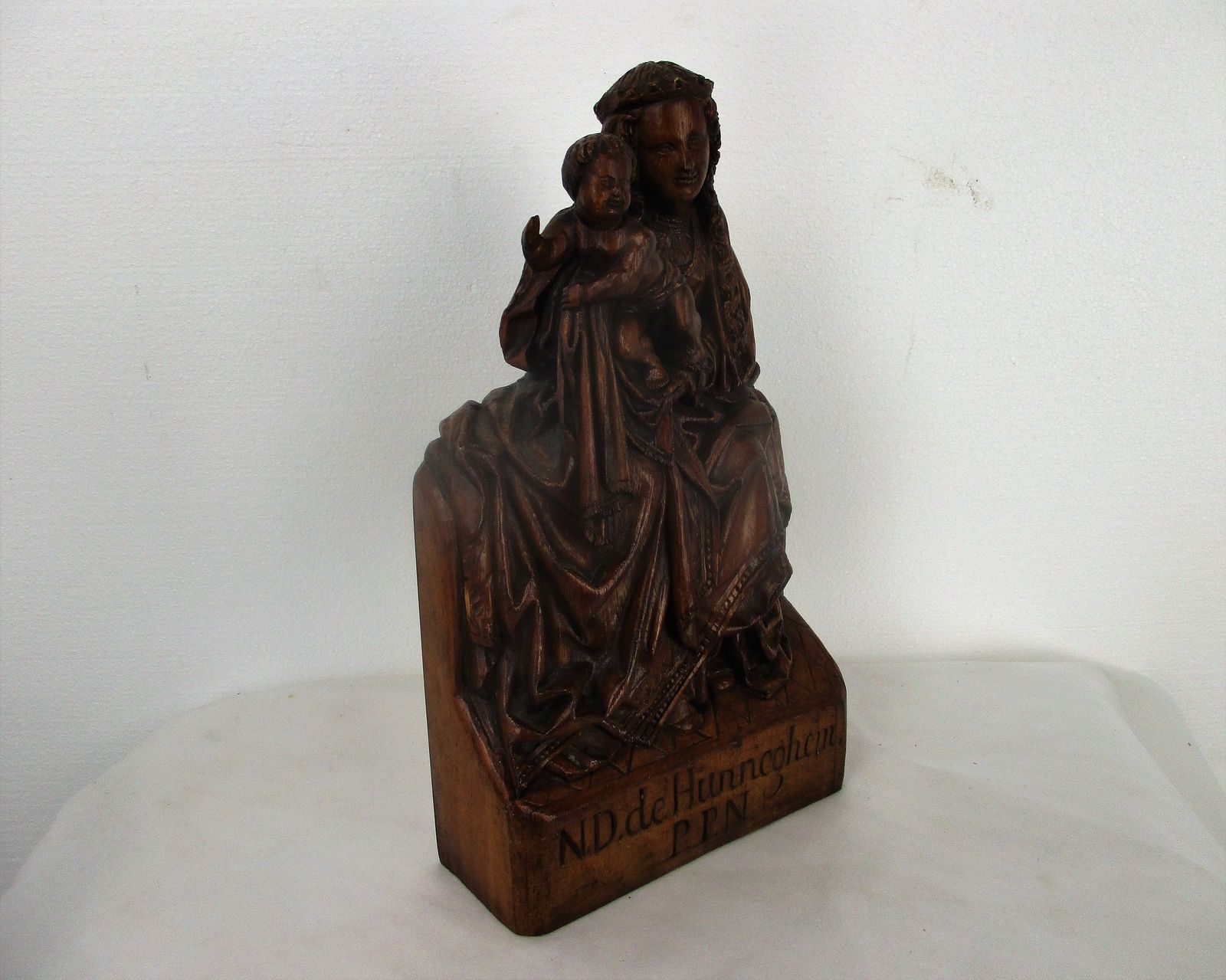 Large Statue Notre Dame Our Lady Hunnegem Hunneghem Oak Virgin Mary Collector Ht photo for sale