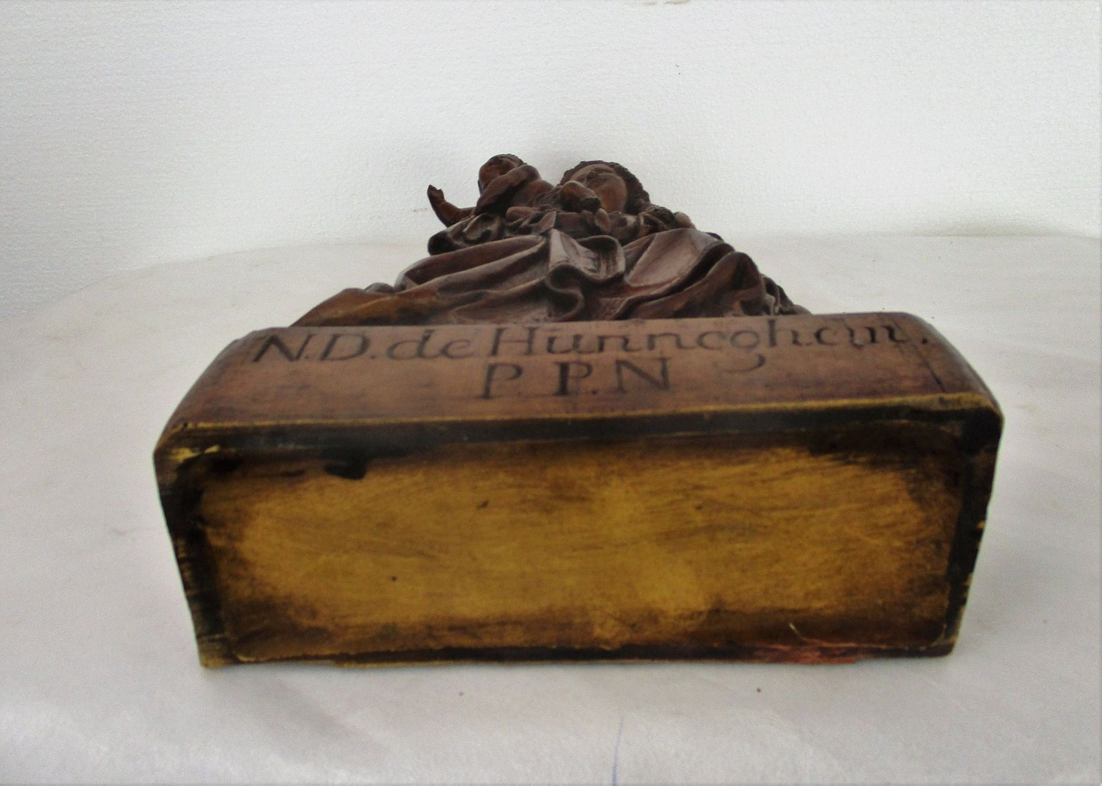 photo for sale Large Statue Notre Dame Our Lady Hunnegem Hunneghem Oak Virgin Mary Collector Ht