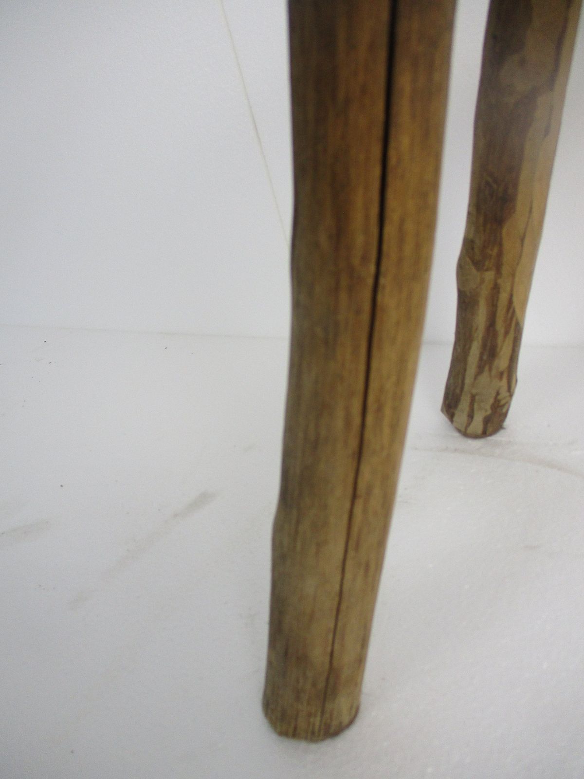 Vintage Hand Carved Wood  Milking Stool Pedestal Table Plant Flower Bonsai Stand photo Home Decor