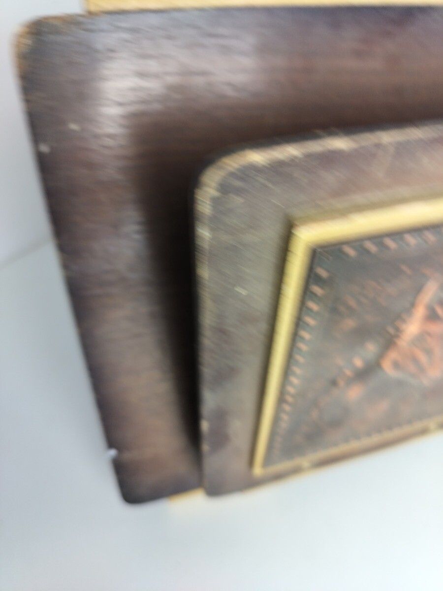 Magazine Letter Box Wall Hanging Art Deco Hammered Copper Plate On Wood Horses L photo furniture