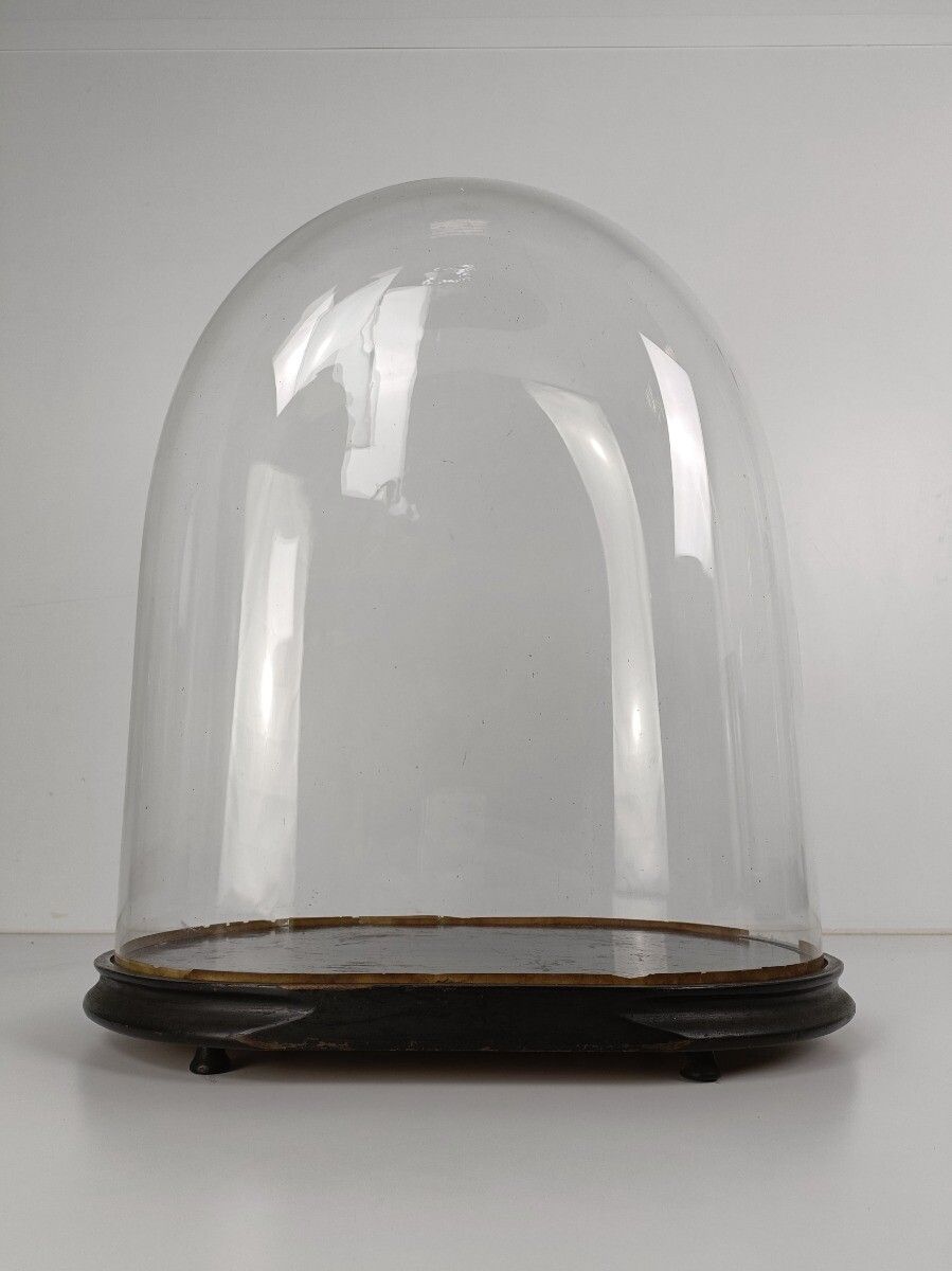 Huge Antique  Victorian Oval Hand Blown Glass Globe Dome Doll Clock 22.04" 18.3" photo furniture
