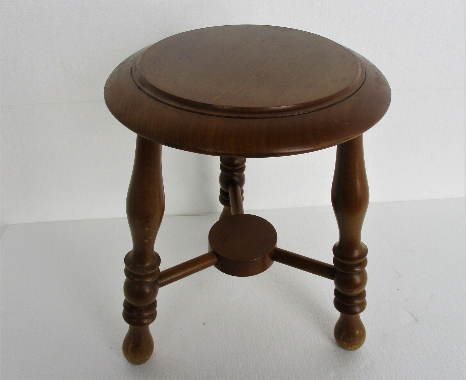 Vintage Hand Carved Wood 2 Tier Milking Stool Pedestal Table Plant Flower Bonsai photo for sale