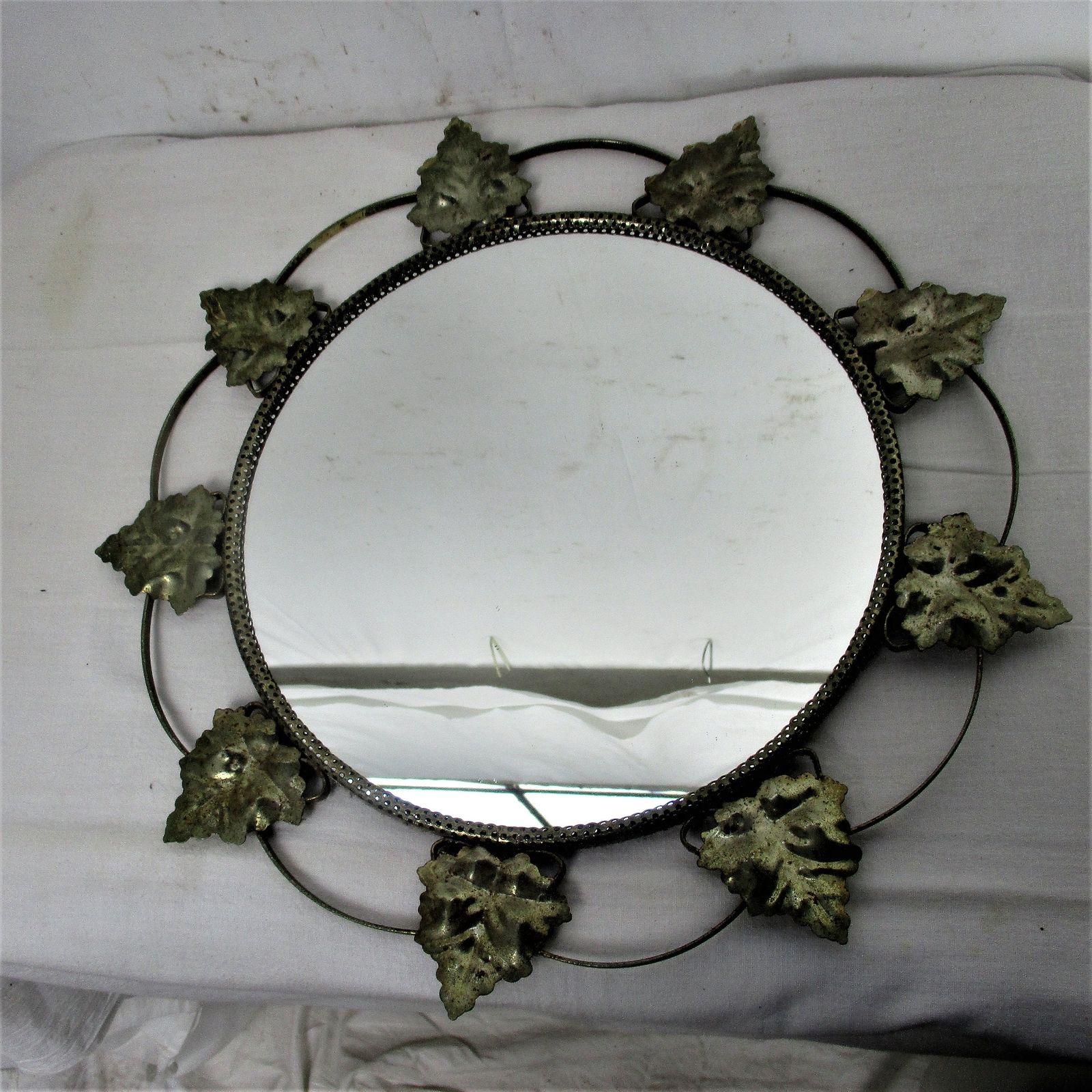 Retro Modernist Starburst Sunburst Leafs Wall Brass Mirror Mid Century Modern photo 121.0