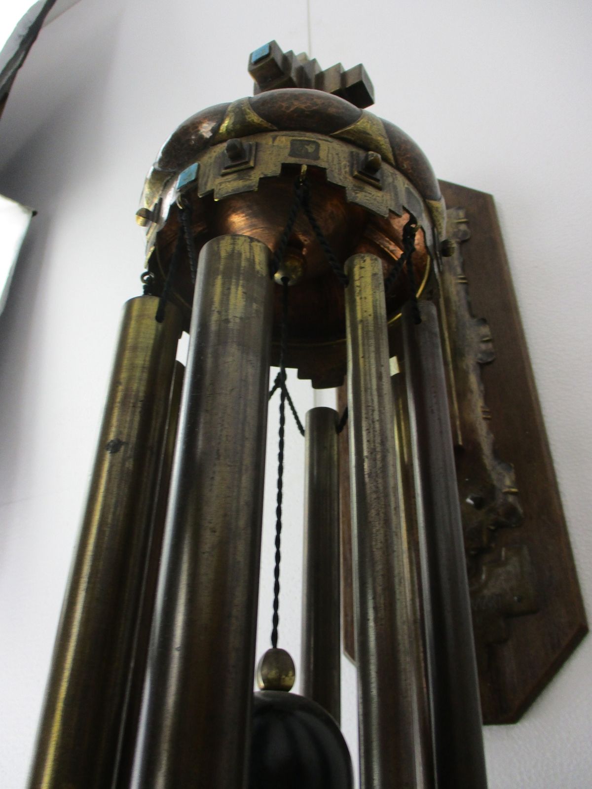 Art Deco Bronze Enamel Hand Made Wind Chime Gong Verlinden Lier Art Piece photo vinterior
