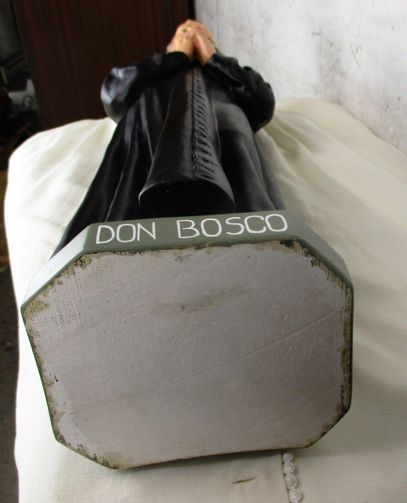 Large Antique Church Statue Don Bosco Giovanni Bosco Plaster Htf Collector 24.8" photo vintage