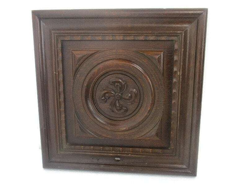 Angel Playing Musical Instrument Hand Carved Wood Wall Panel Bas High Relief Tab