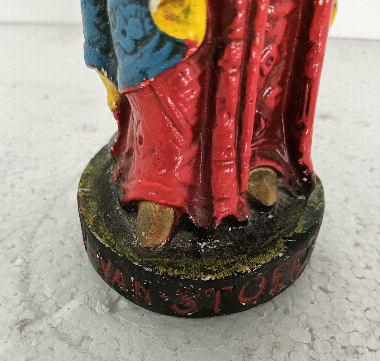 Statue Our Lady Of Stoepe Infant Child Plaster Vintage Polychrome Collector  Pol photo 61.0