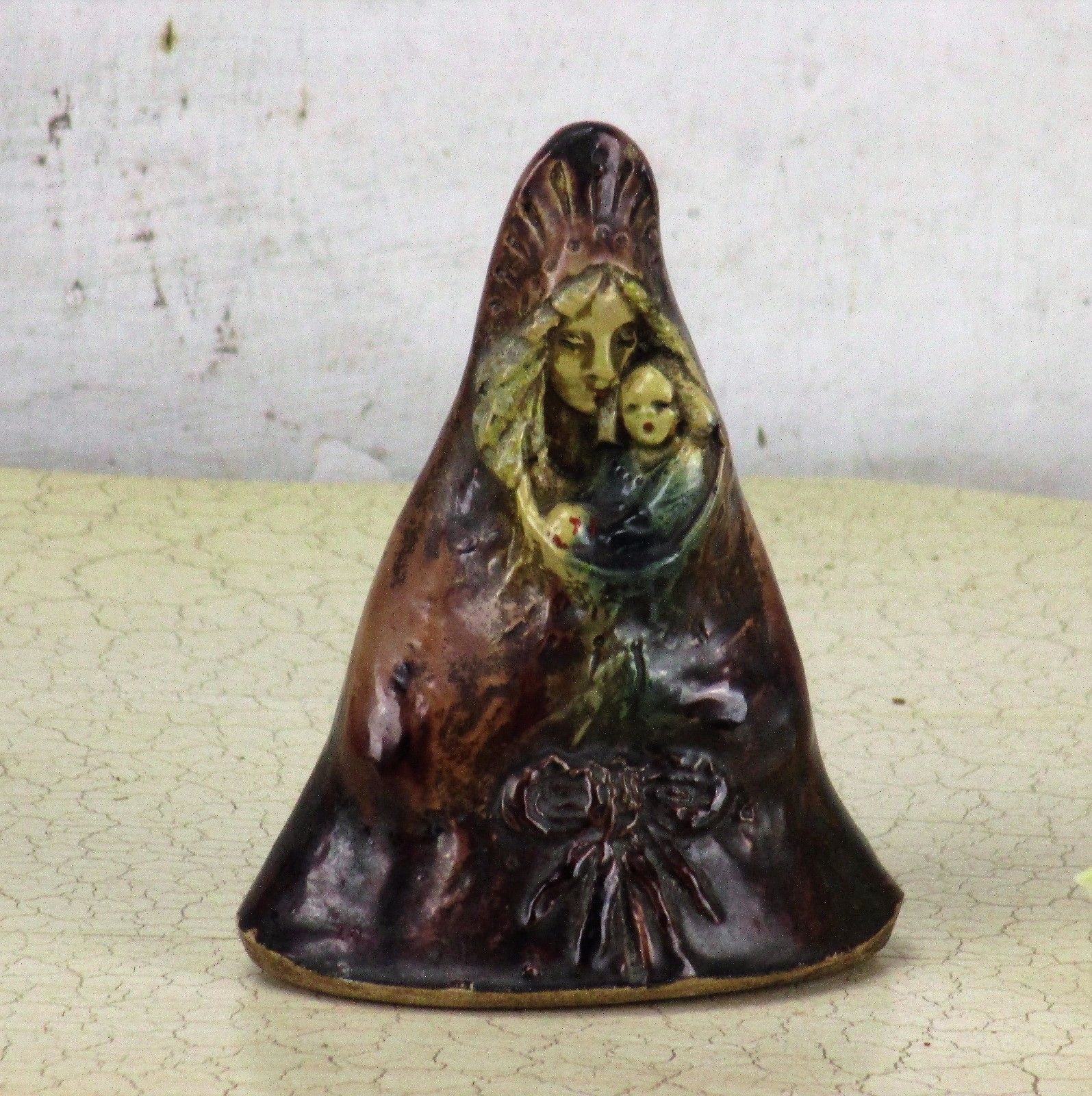 Statue Flemish Pottery Poterie Flamande Noseda Madonna Virgin Mary Majolica  5" photo furniture