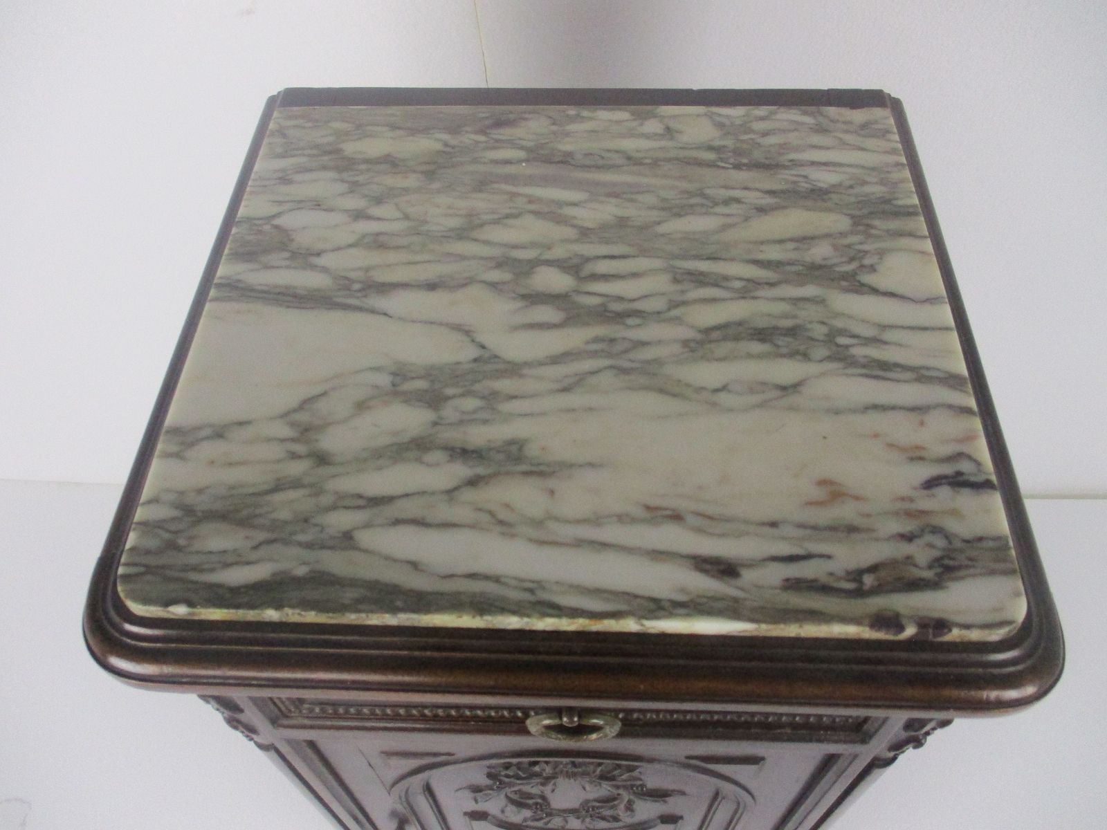 Antique Art Deco Art Nouveau Marble Top  And Inside Side Cabinet Table Night Sta photo Furniture