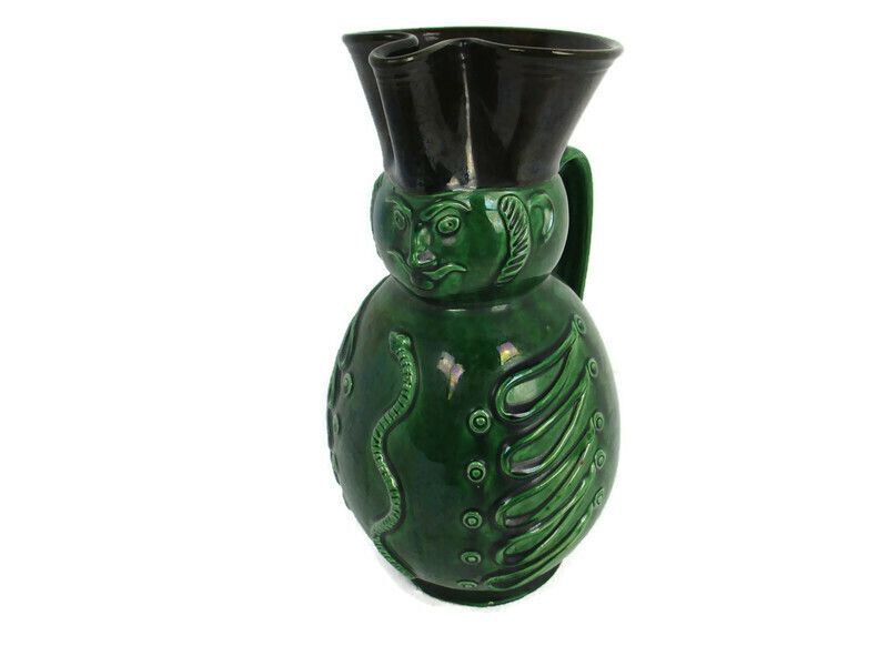 Vintage Ceramic Vino Decanter Bitossi Style Hungarian Pitcher Jar Miska Hussar