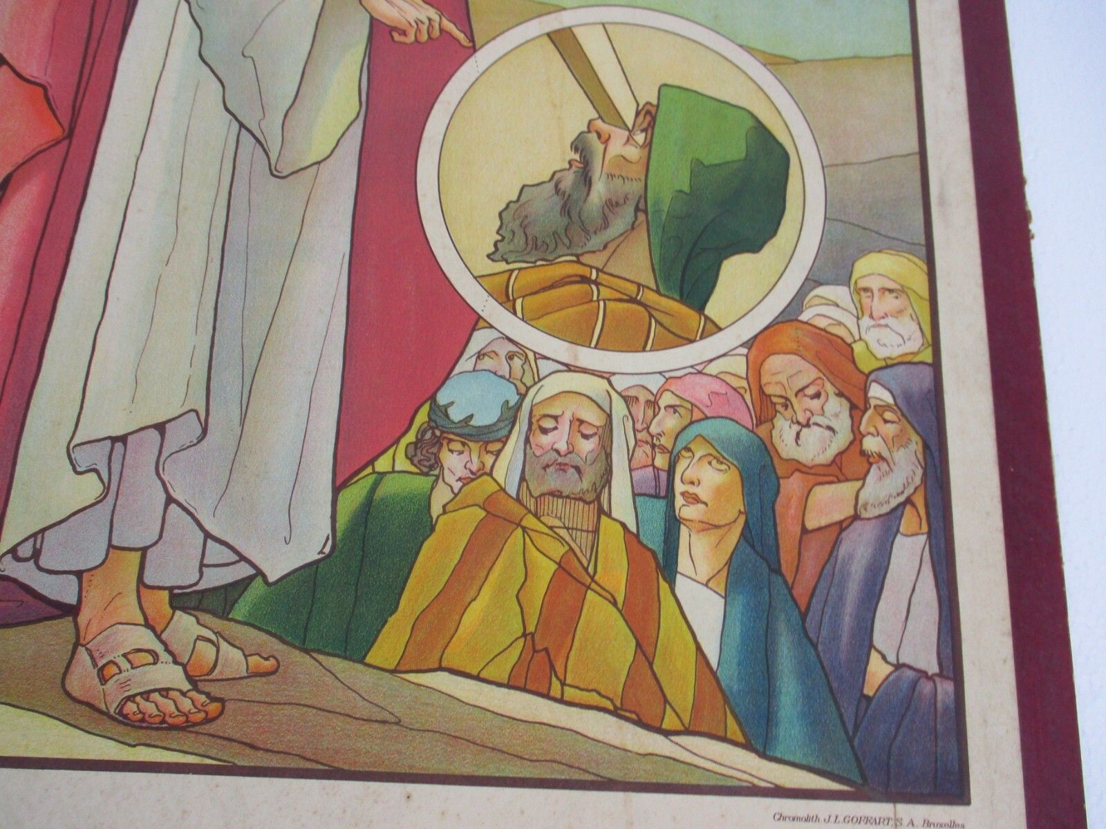 Antique Religious Cardboard Print Chromolith Charity Speybrouck Goffart photo Art