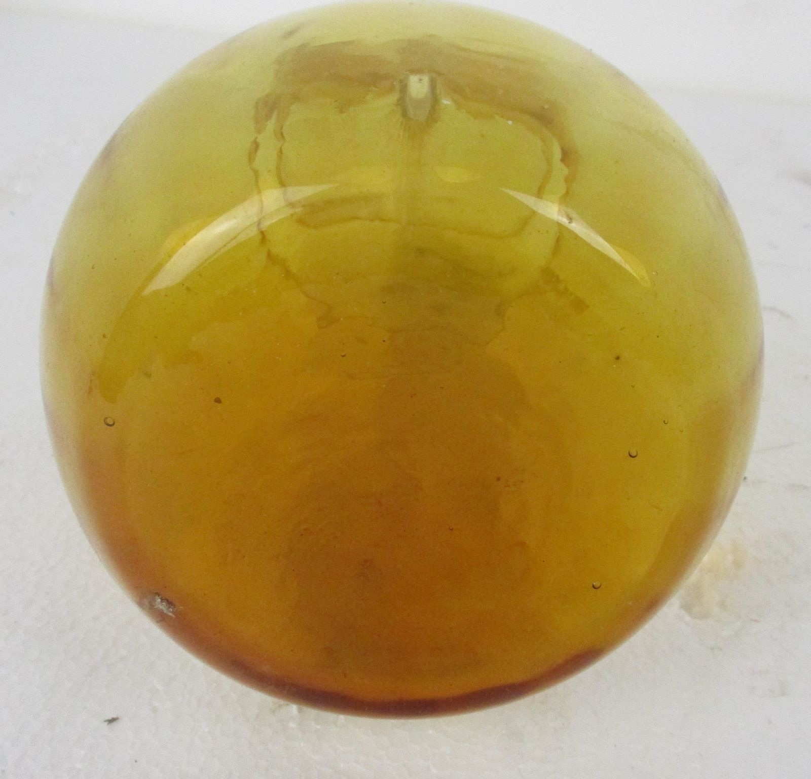 Vintage Retro Hooped Glass Genie Bottle Vase Amber Italy Italian photo 125.0