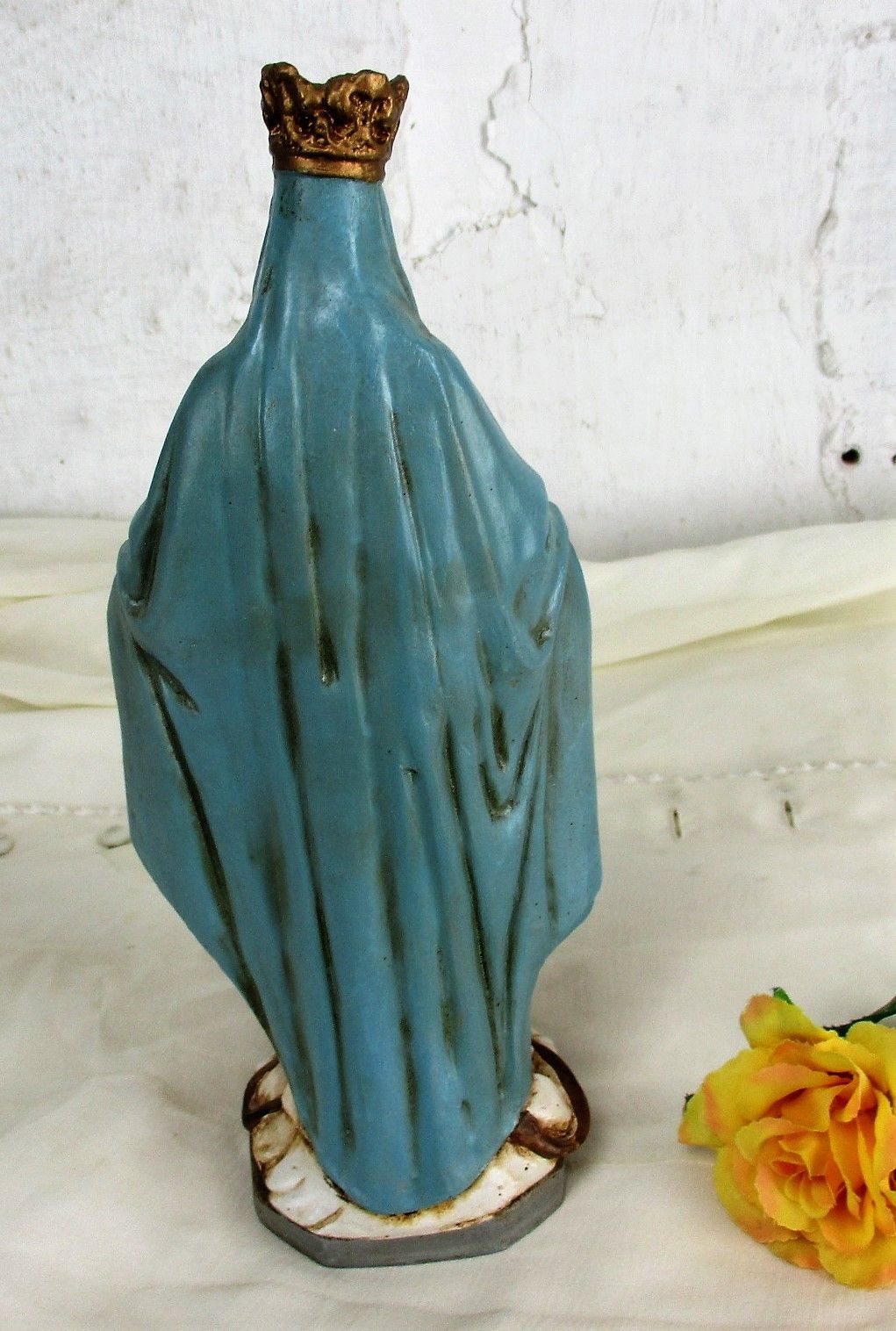Statue Virgin Mary Open Hands Infant Of Prague Snake Resin Extremely  Htf 10.23" photo buy