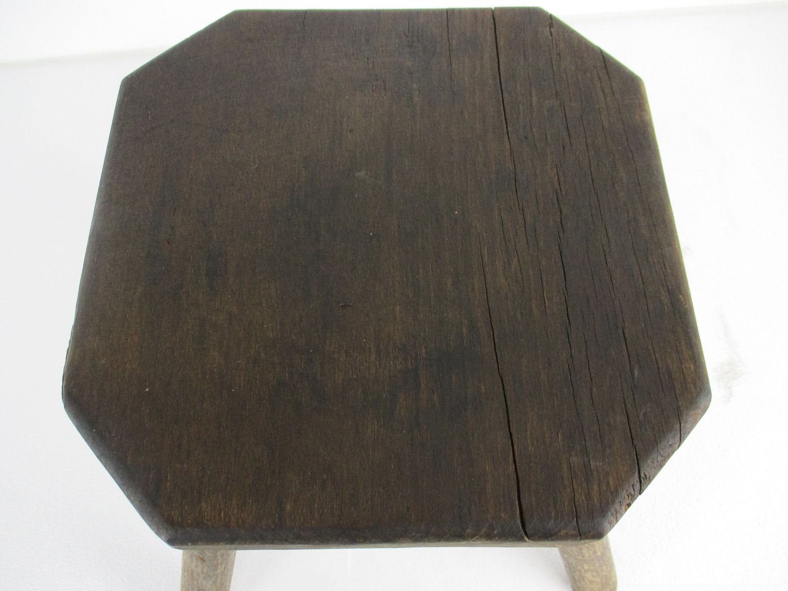 Vintage Hand Carved Wood Tripod Milking Stool Pedestal Table Plant Flower Bonsai photo 101.0